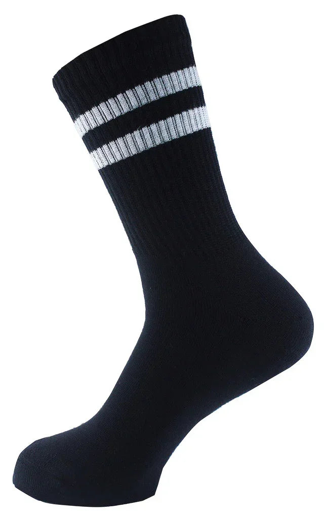 Men Set Of 3 Long Half Terry Sport Socks Black - Sam Socks - Babazzaro