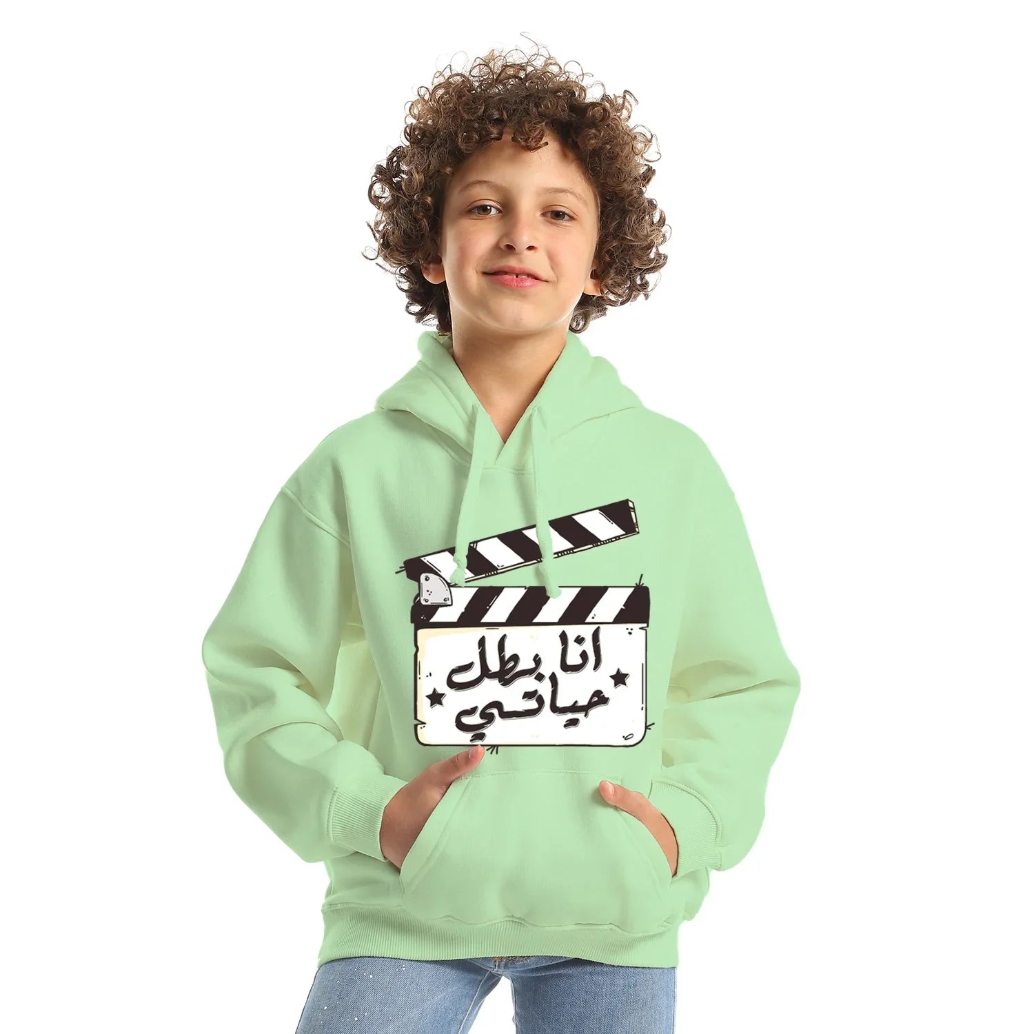 NAS Trends - Im My Own Hero Kids Oversized Hoodie-mint Green 2