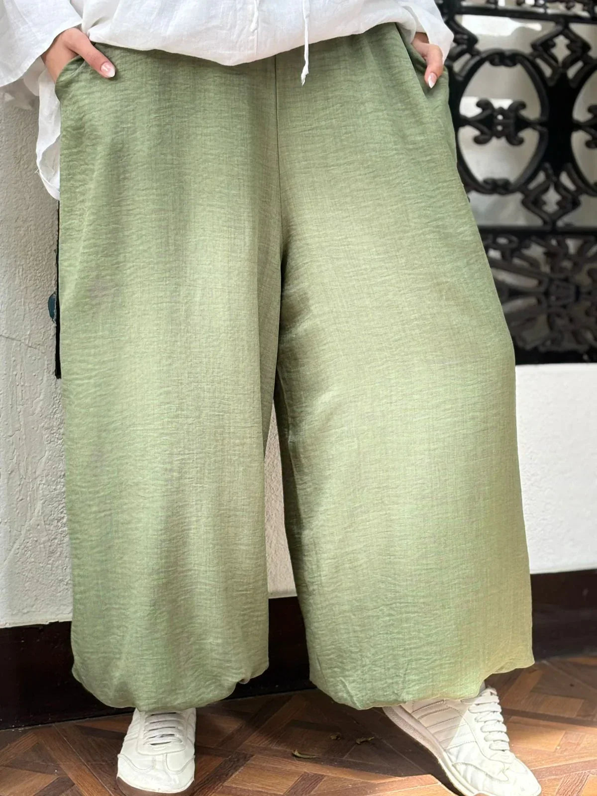 Ballon Linen Pants - بنطلون كتان بالون - Queenza 5