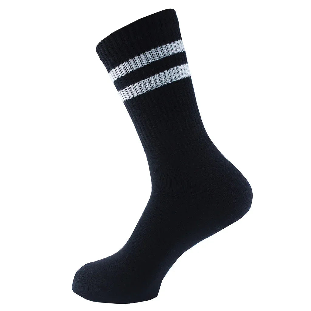 Men Set Of 3 Long Half Terry Sport Socks (White-Black-Grey ) - Sam Socks - Babazzaro