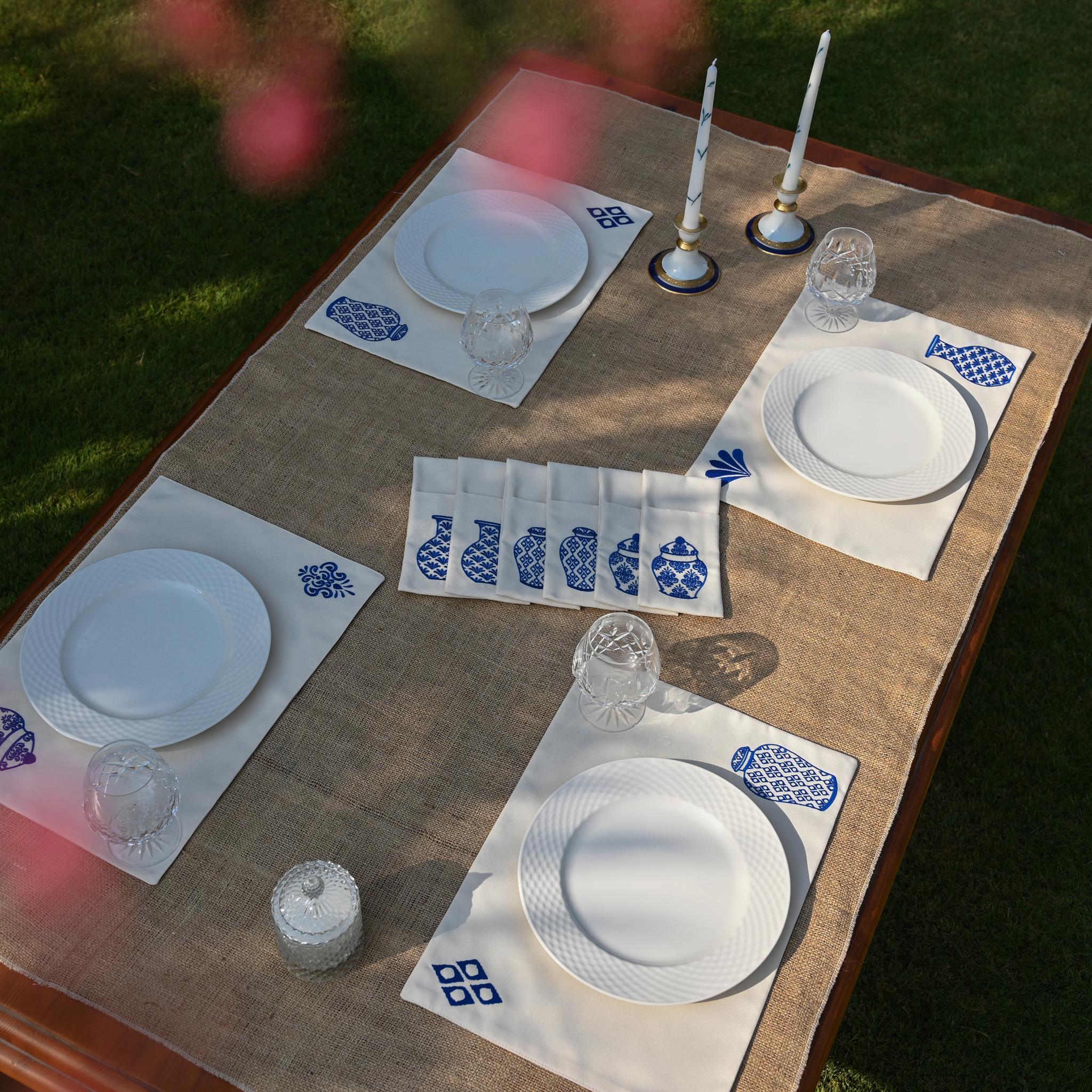 Bleu Blanc Placemats Set - Ticas