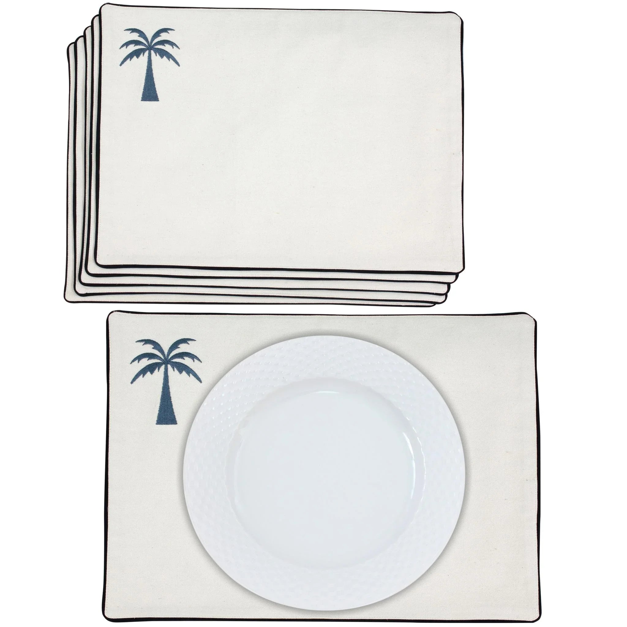 Blue Palm Placemats Set - Ticas