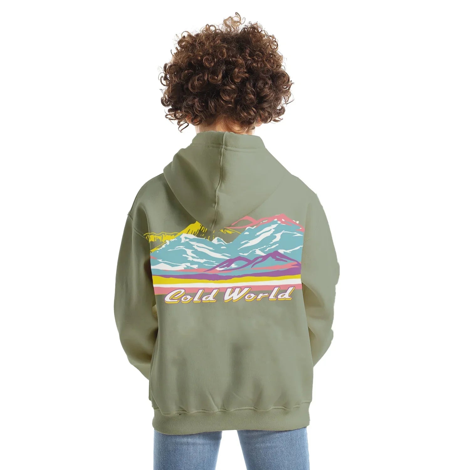 NAS Trends - Cold Mountain Kids Oversized Zip-up Hoodie-Olive 4