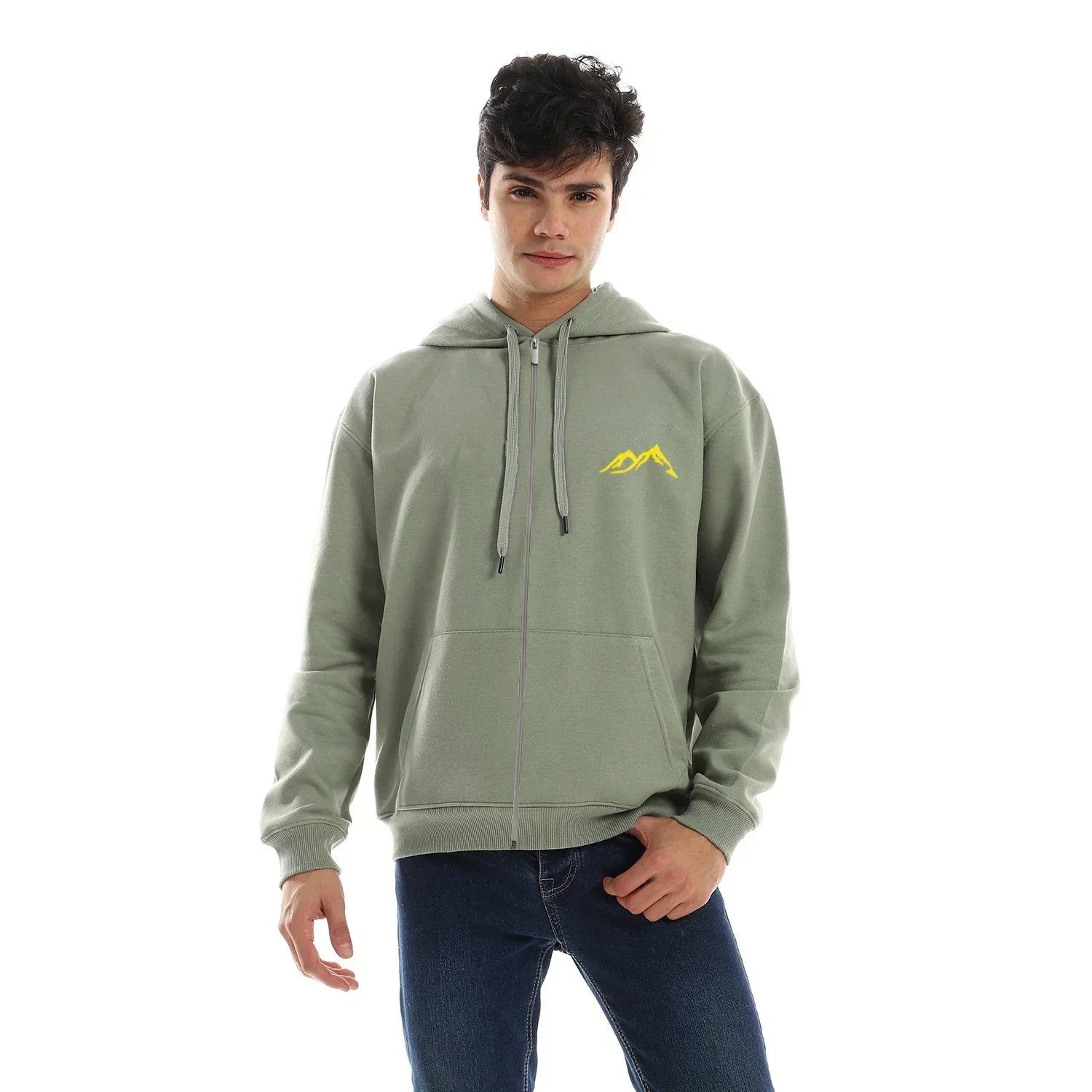 Cold Mountain Unisex Oversized Zip-up Hoodie-Olive - NAS Trends - Babazzaro