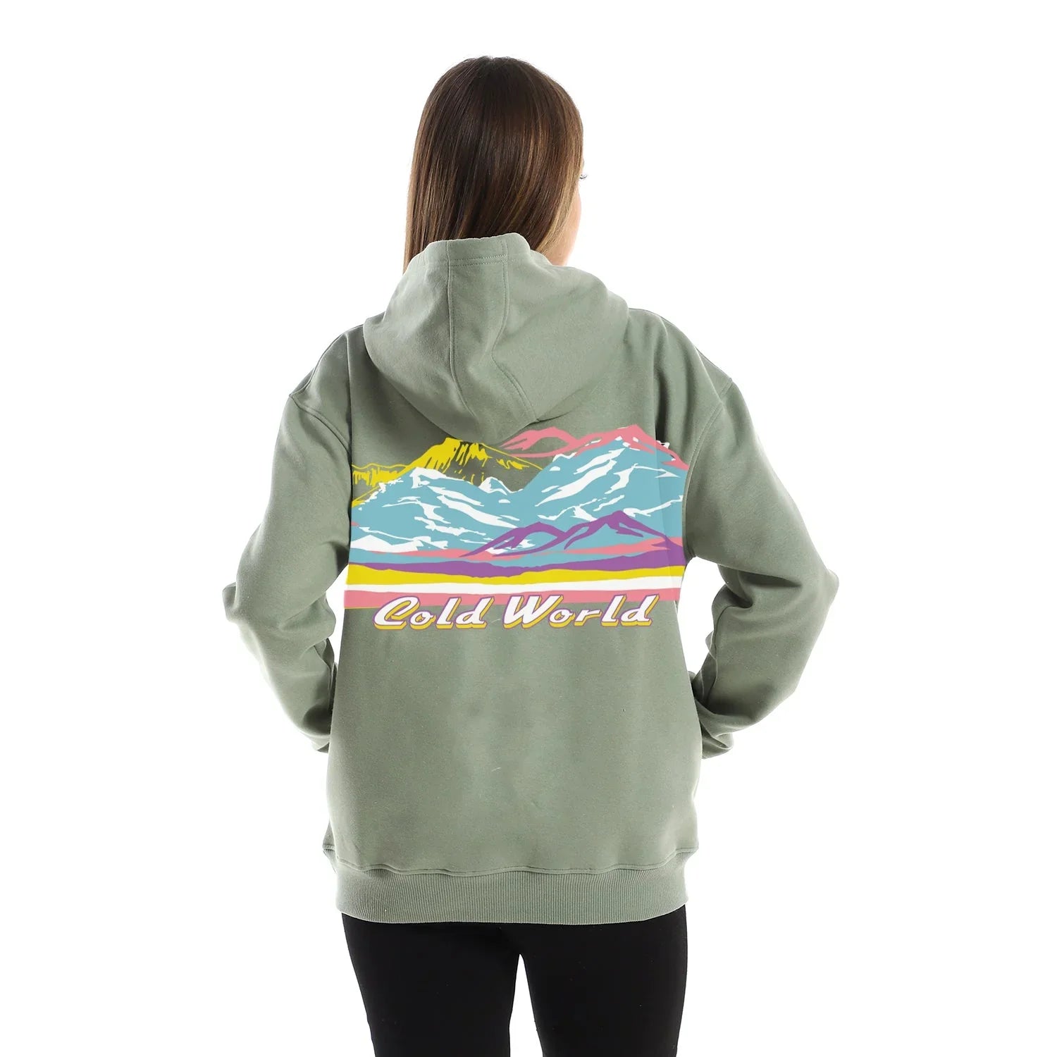 NAS Trends - Cold Mountain Unisex Oversized Zip-up Hoodie-Olive 5