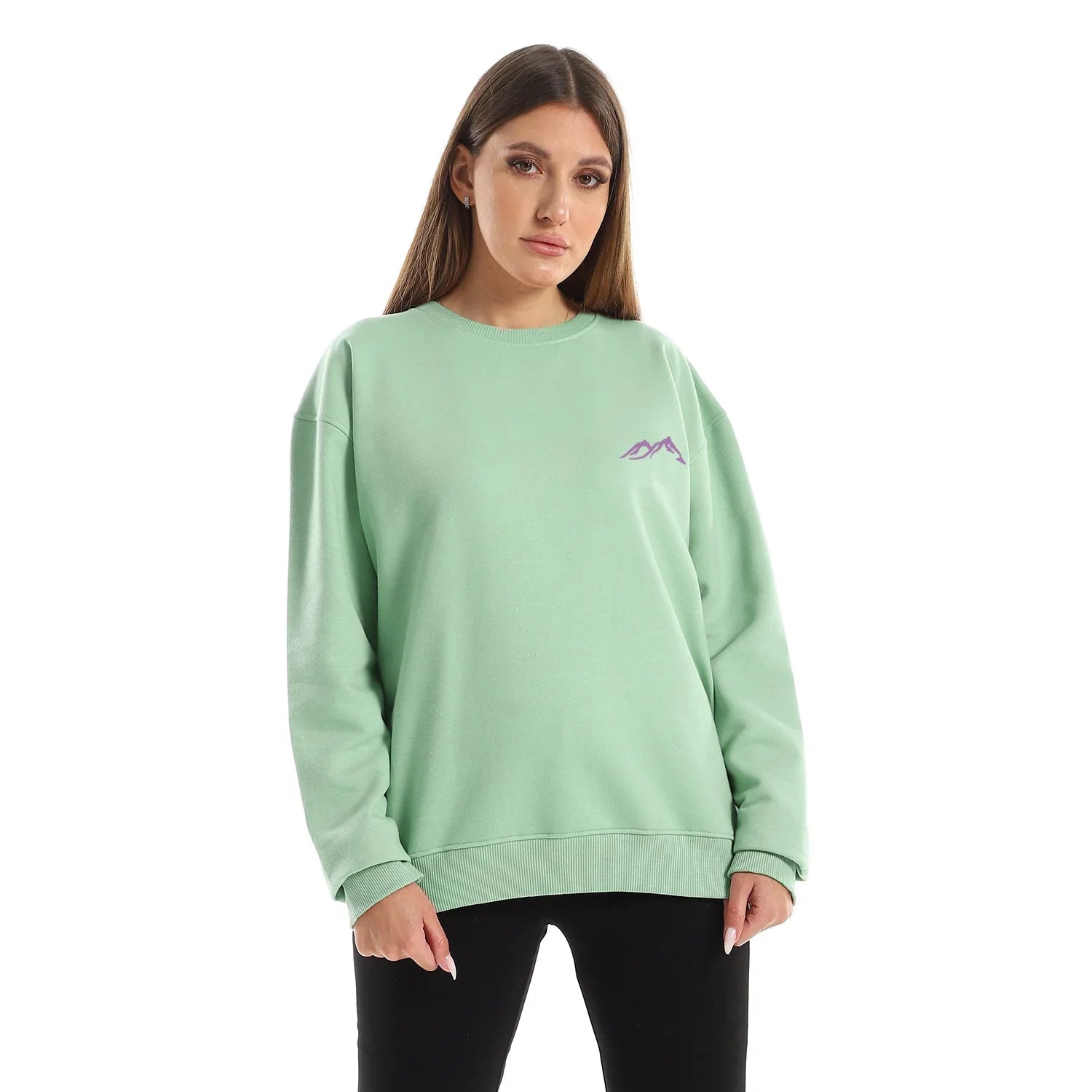 NAS Trends - Cold Mountain Unisex Oversized Crew-neck Sweatshirt-mint Green 4