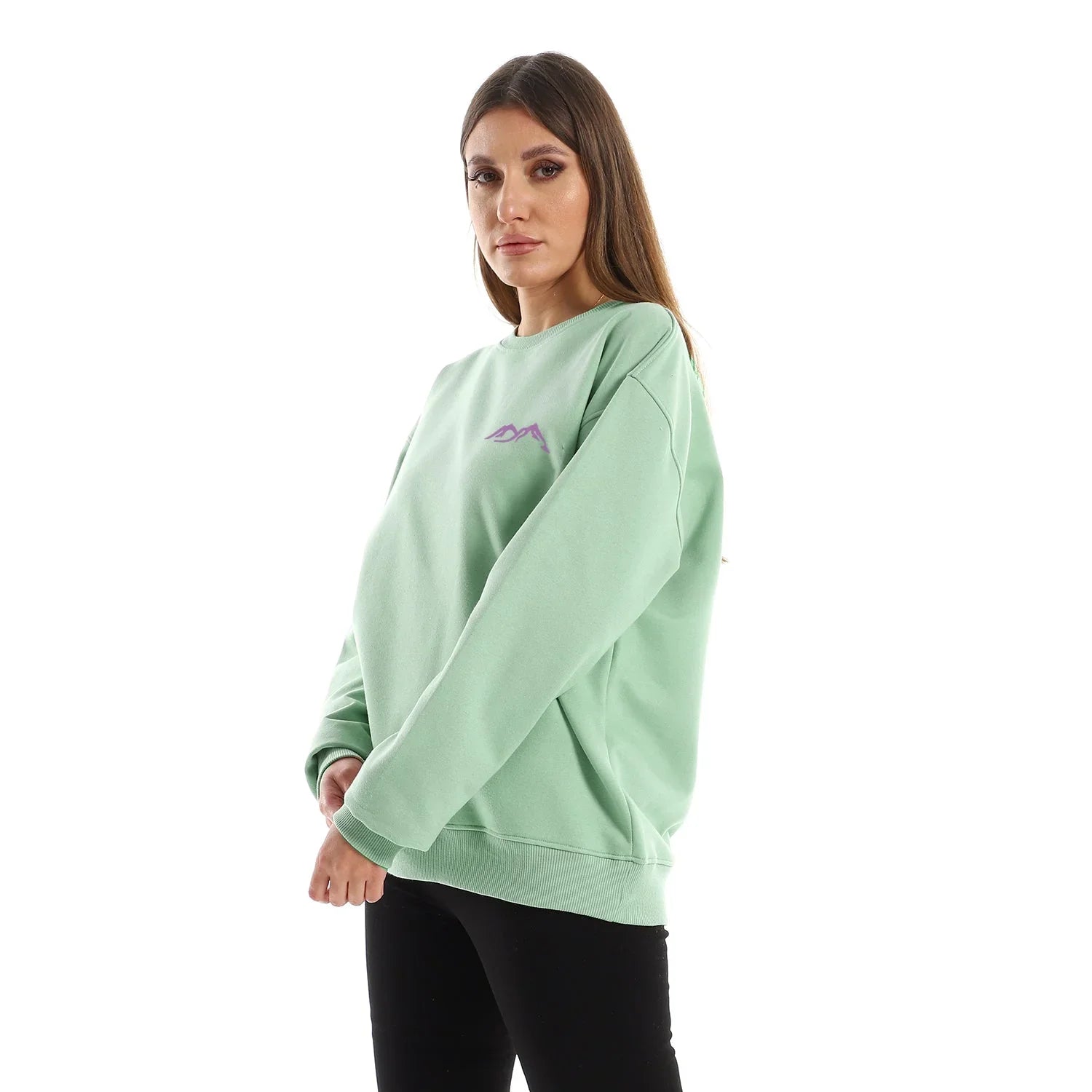 NAS Trends - Cold Mountain Unisex Oversized Crew-neck Sweatshirt-mint Green 5
