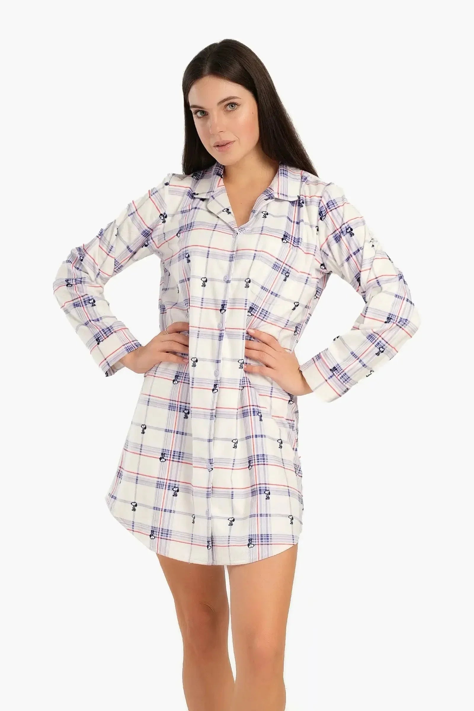 Carina - Checkered Snoopy Night Shirt 2