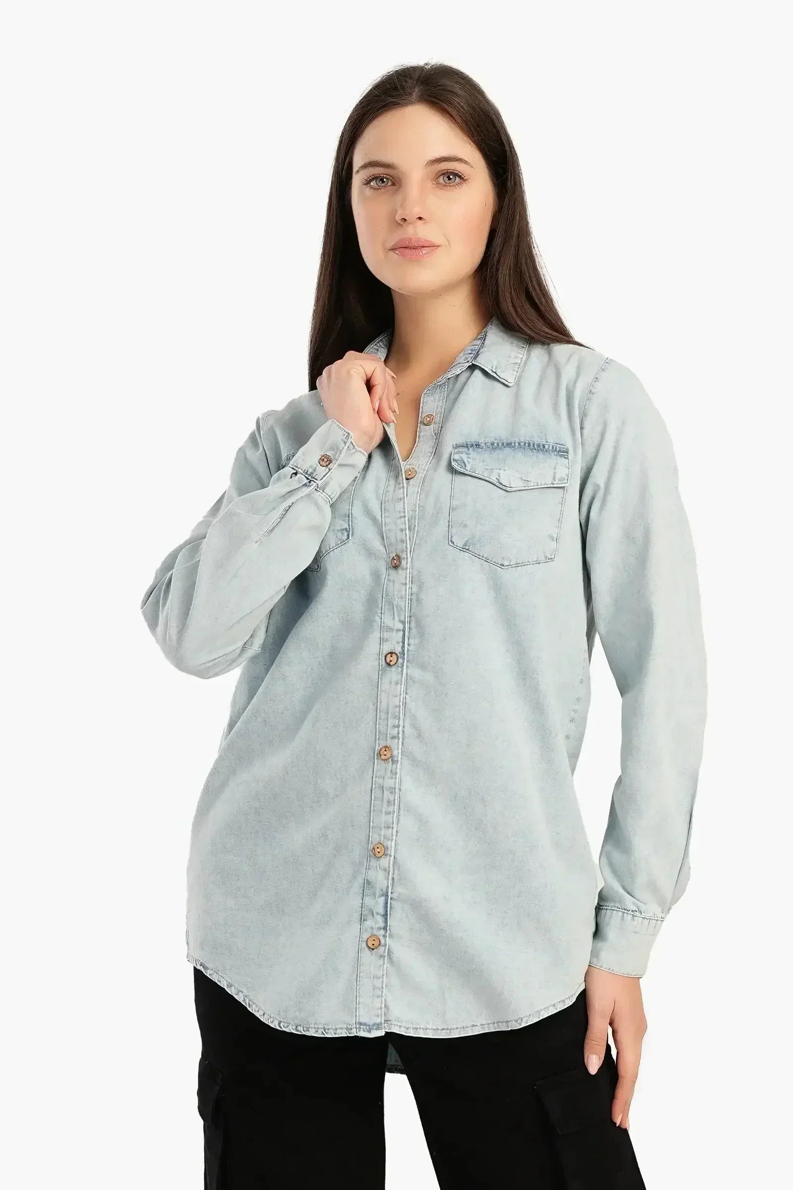 Carina - Denim Shirt with Flap Pockets 5
