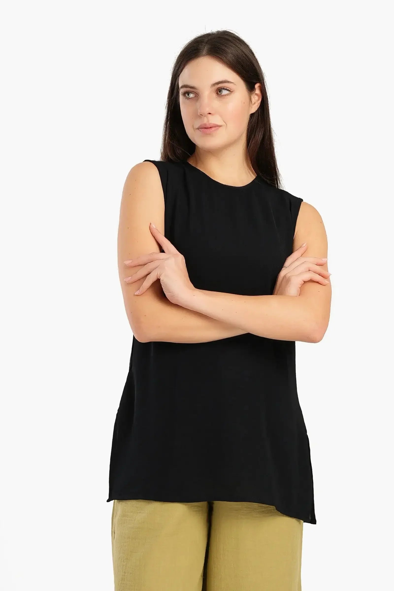 Carina - Sleeveless Blouse with Slits 7