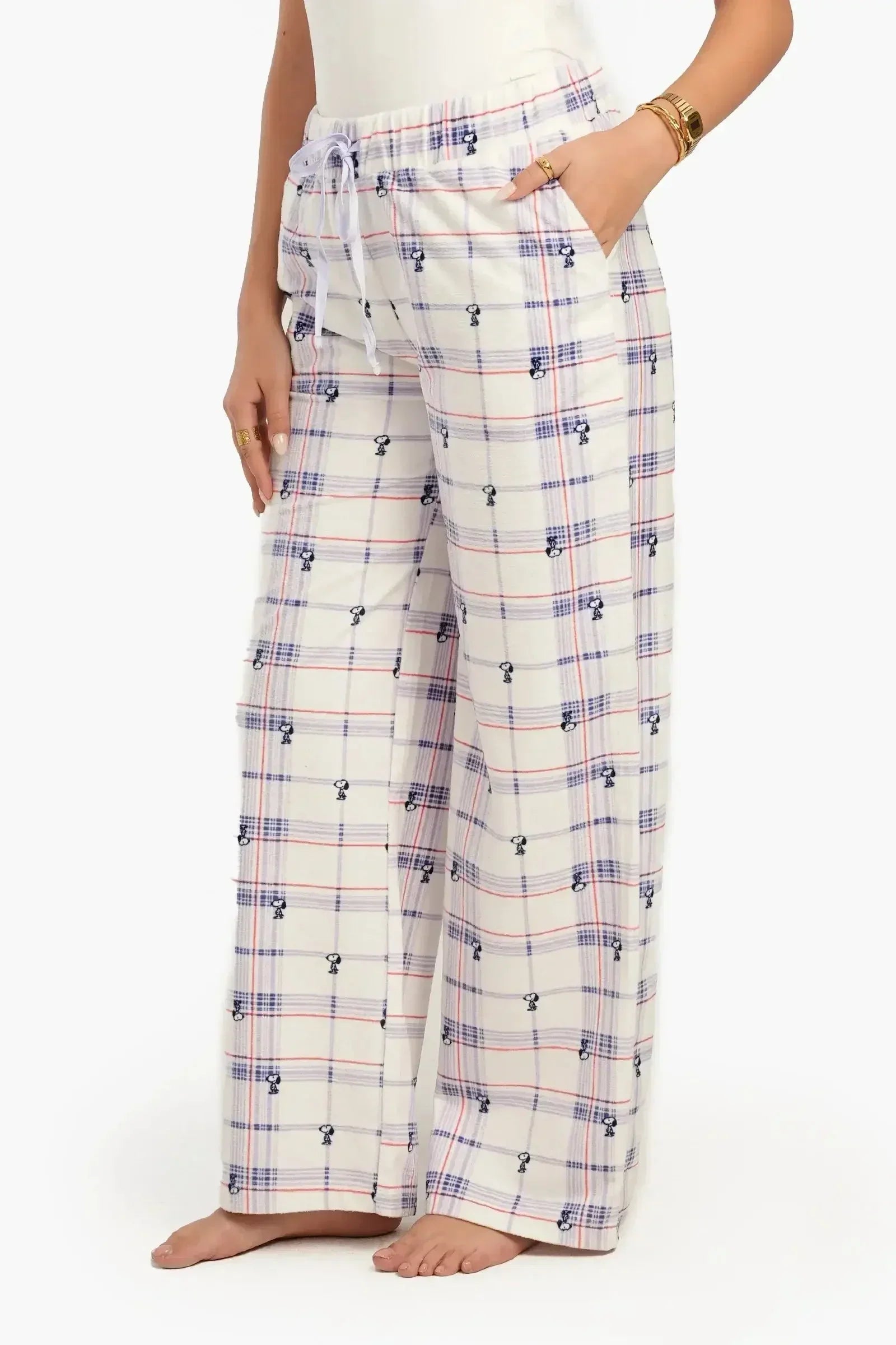 Carina - Snoopy Checkered Pyjama Pants 2