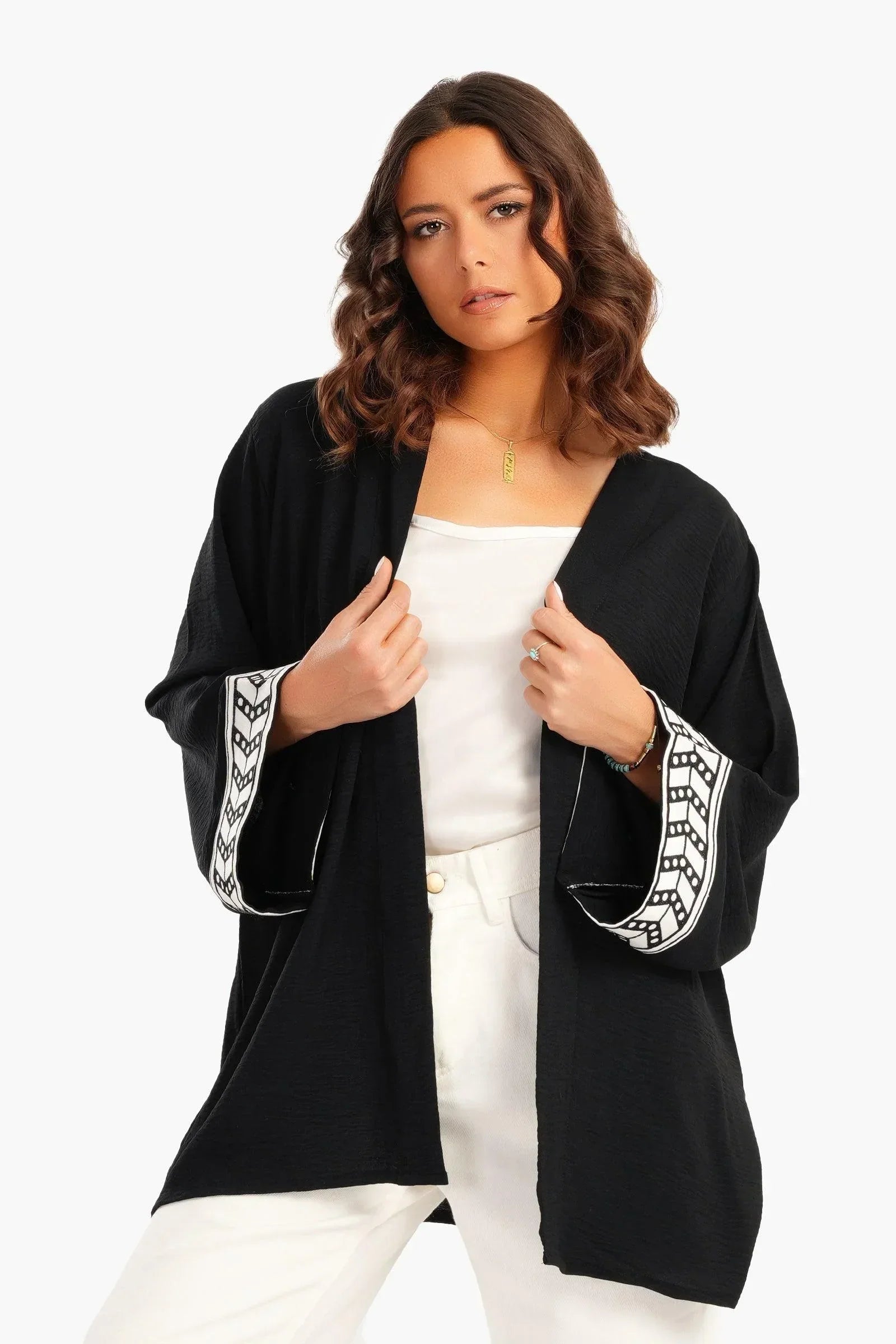Clue - Back Palm Print Kimono 5