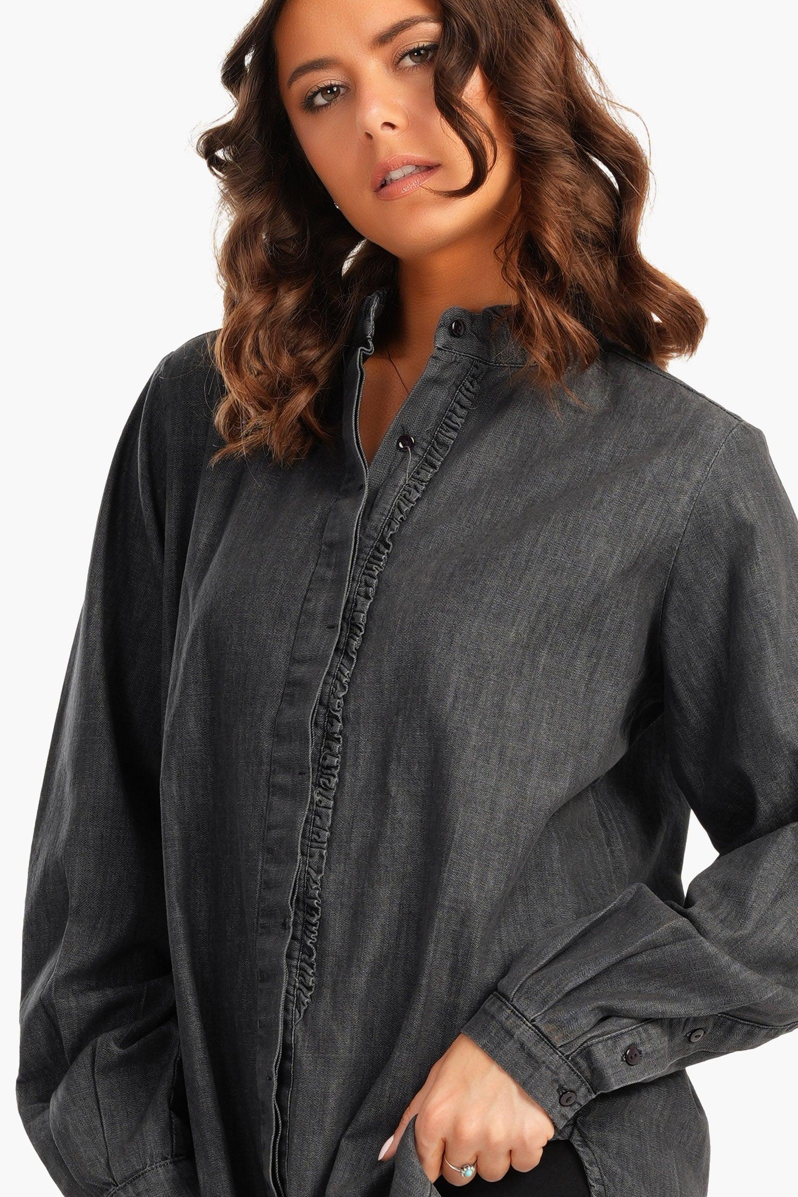 Clue - Denim Shirt with Hidden Placket 1