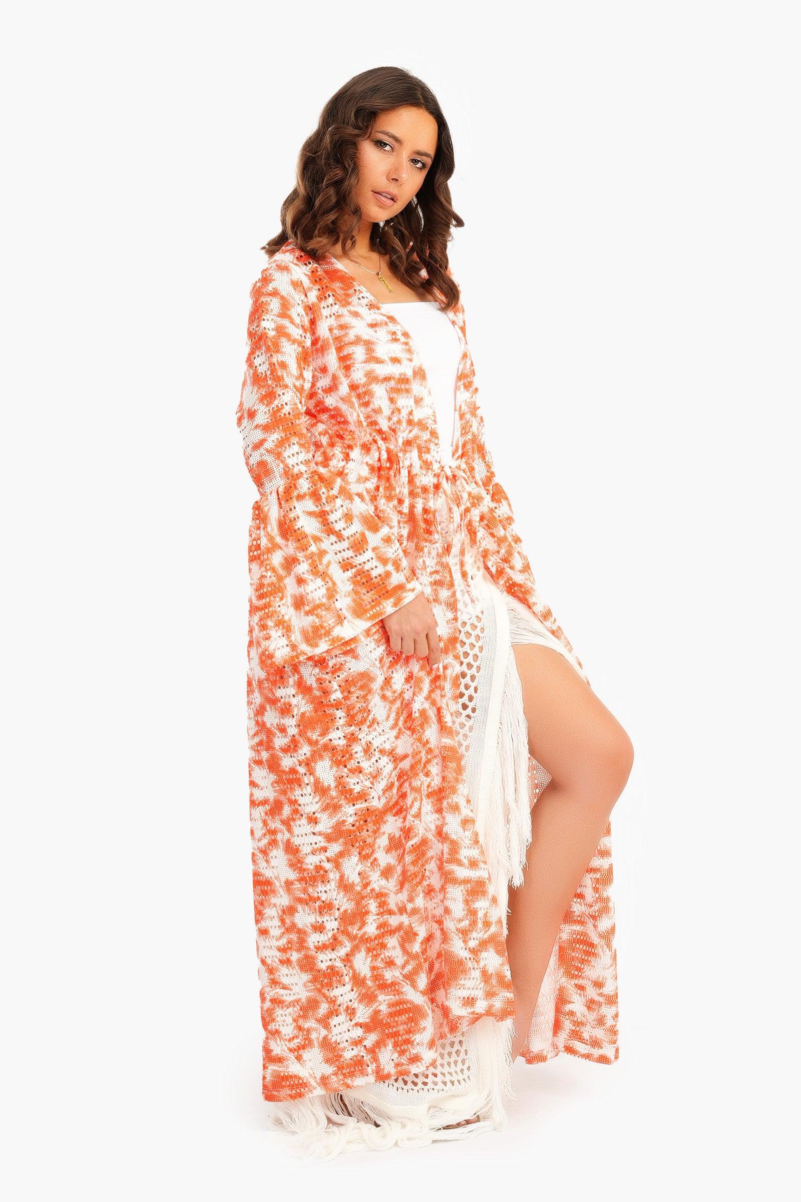 Clue - Fishnet Kimono with Drawstring 1