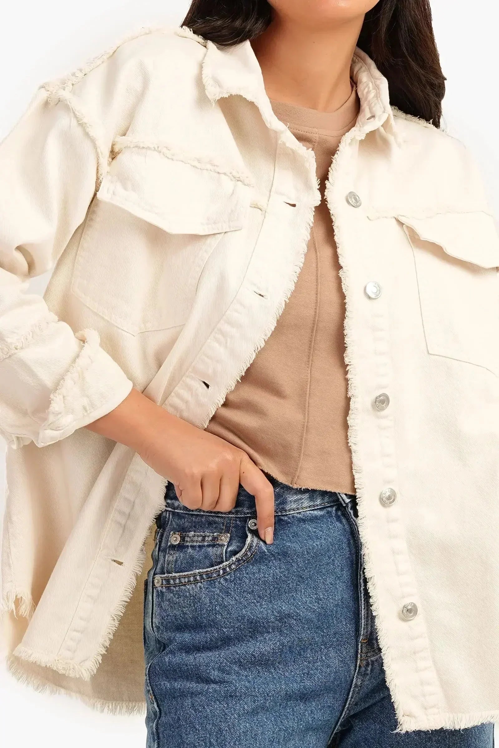Carina - Denim Jacket with Fringes 1