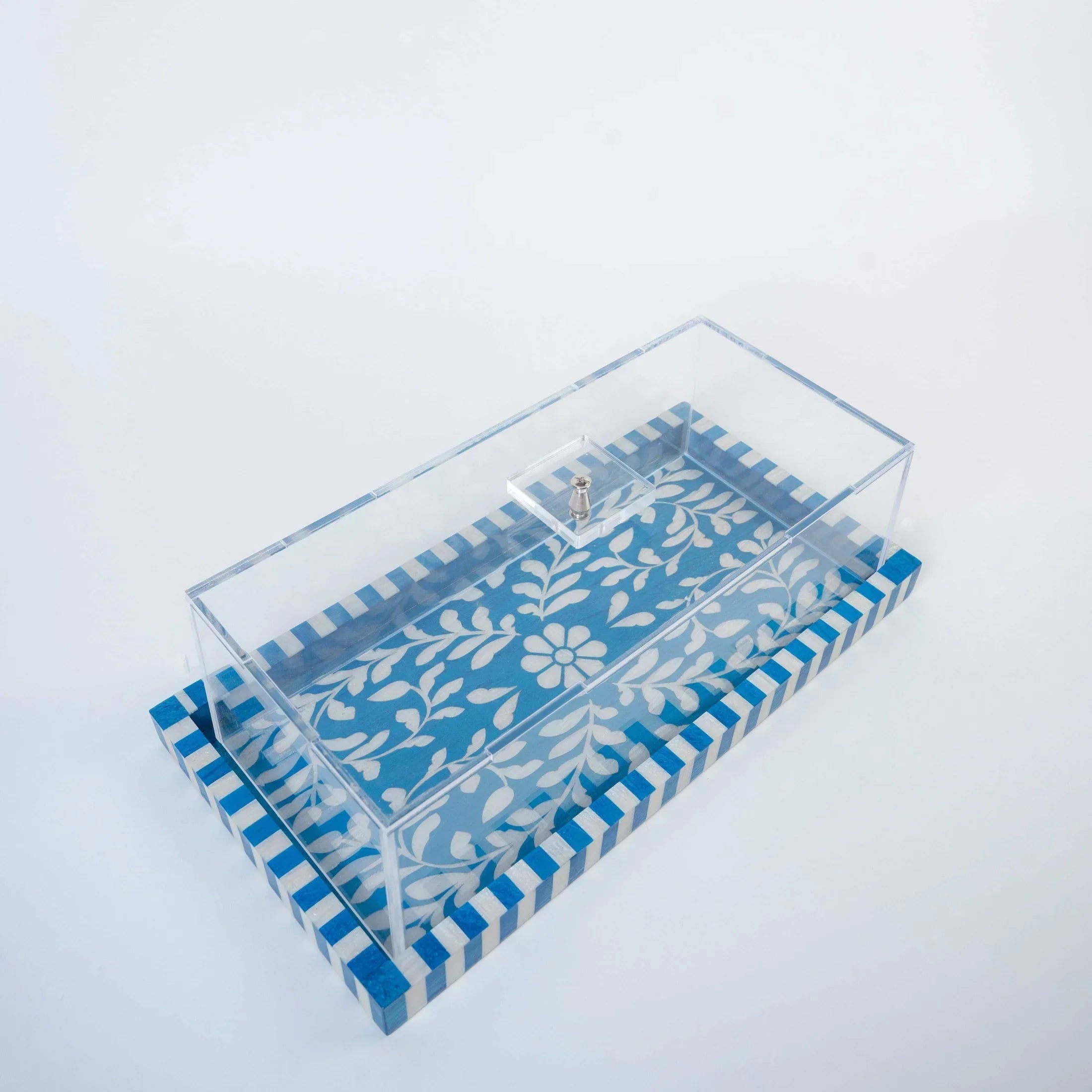 Rectangular sadaf tray
with cover - Lavender - Babazzaro