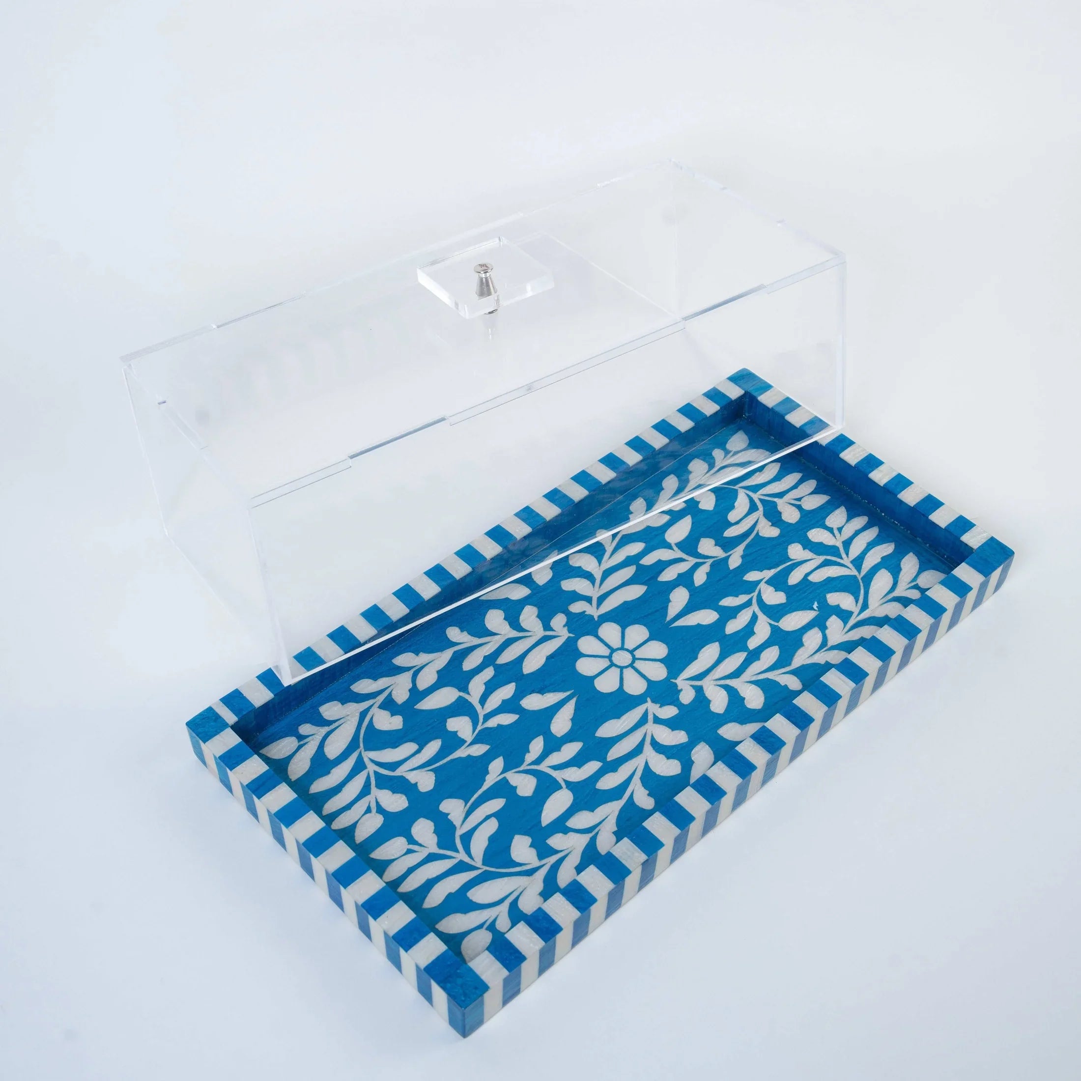 Lavender - Rectangular sadaf tray with cover 2