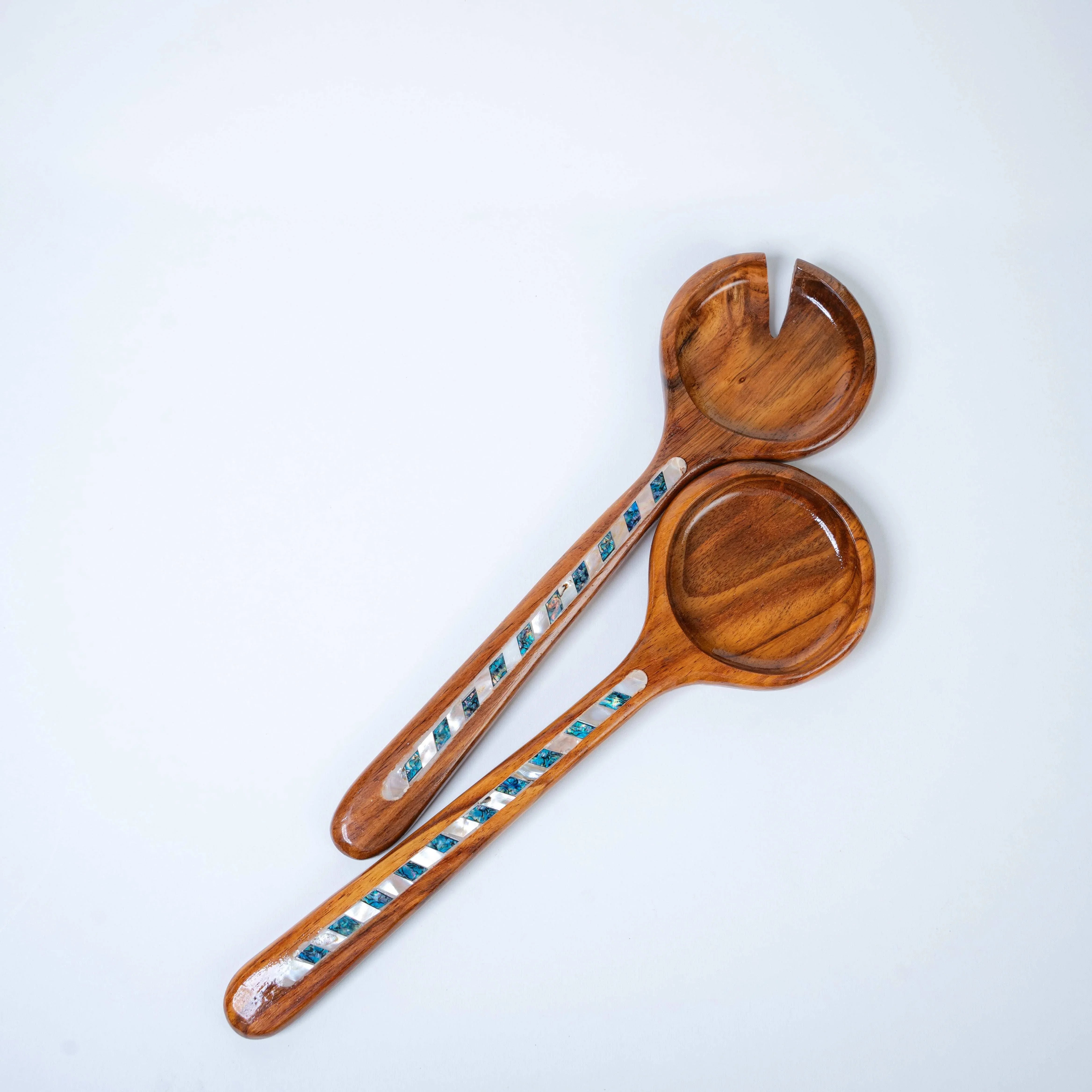 Lavender-Pearl inlay wooden spoons 1