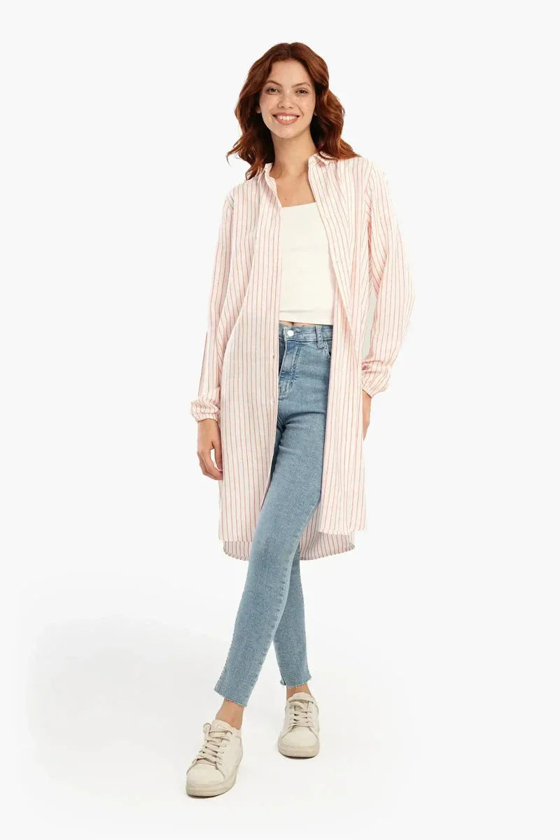 Carina - Striped Short Shirt Dress 10