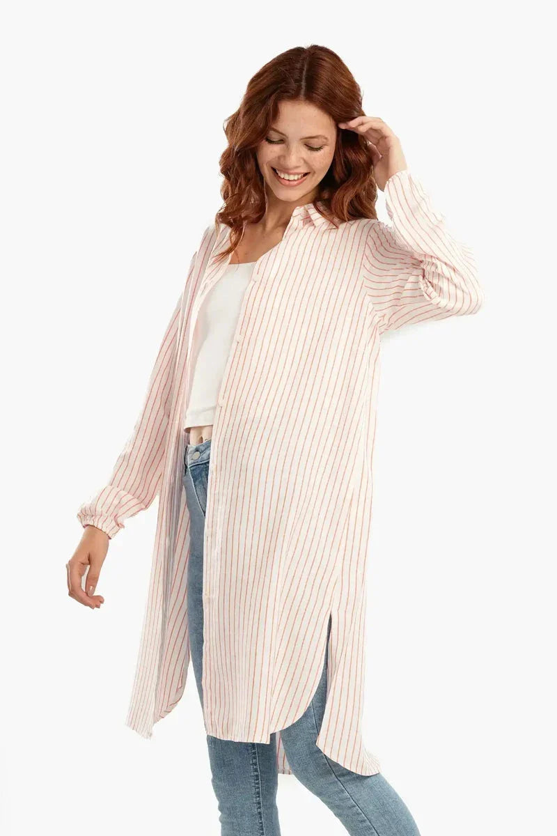 Carina - Striped Short Shirt Dress 4