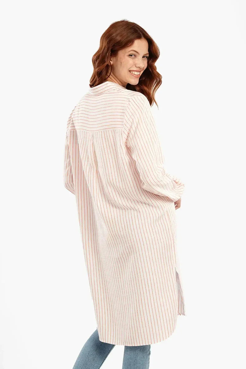 Carina - Striped Short Shirt Dress 6