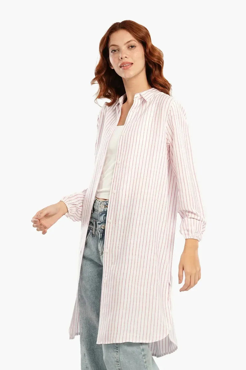 Carina - Striped Short Shirt Dress 3