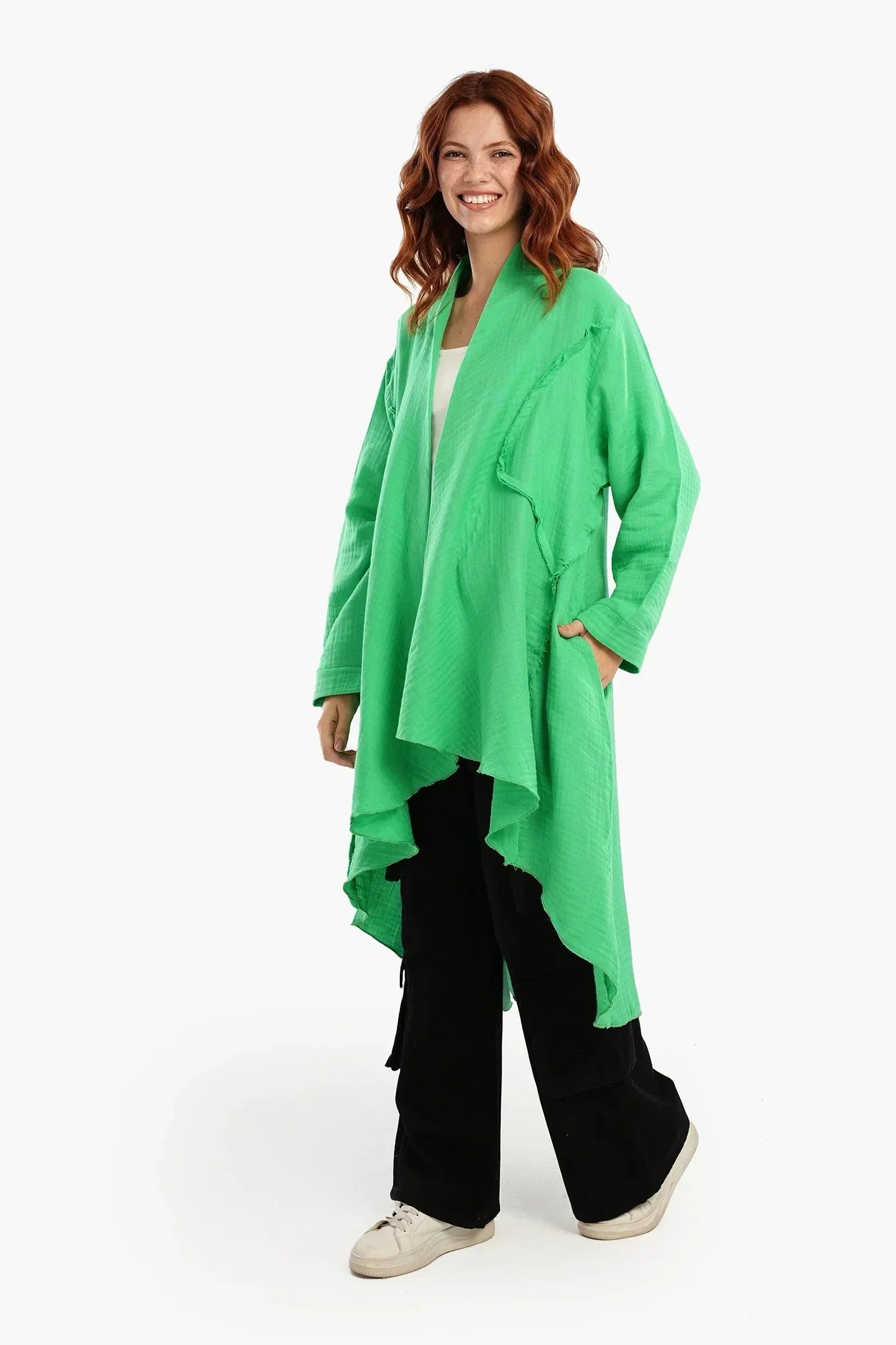 Carina - Summer Kimono with Ruffled Hem 1