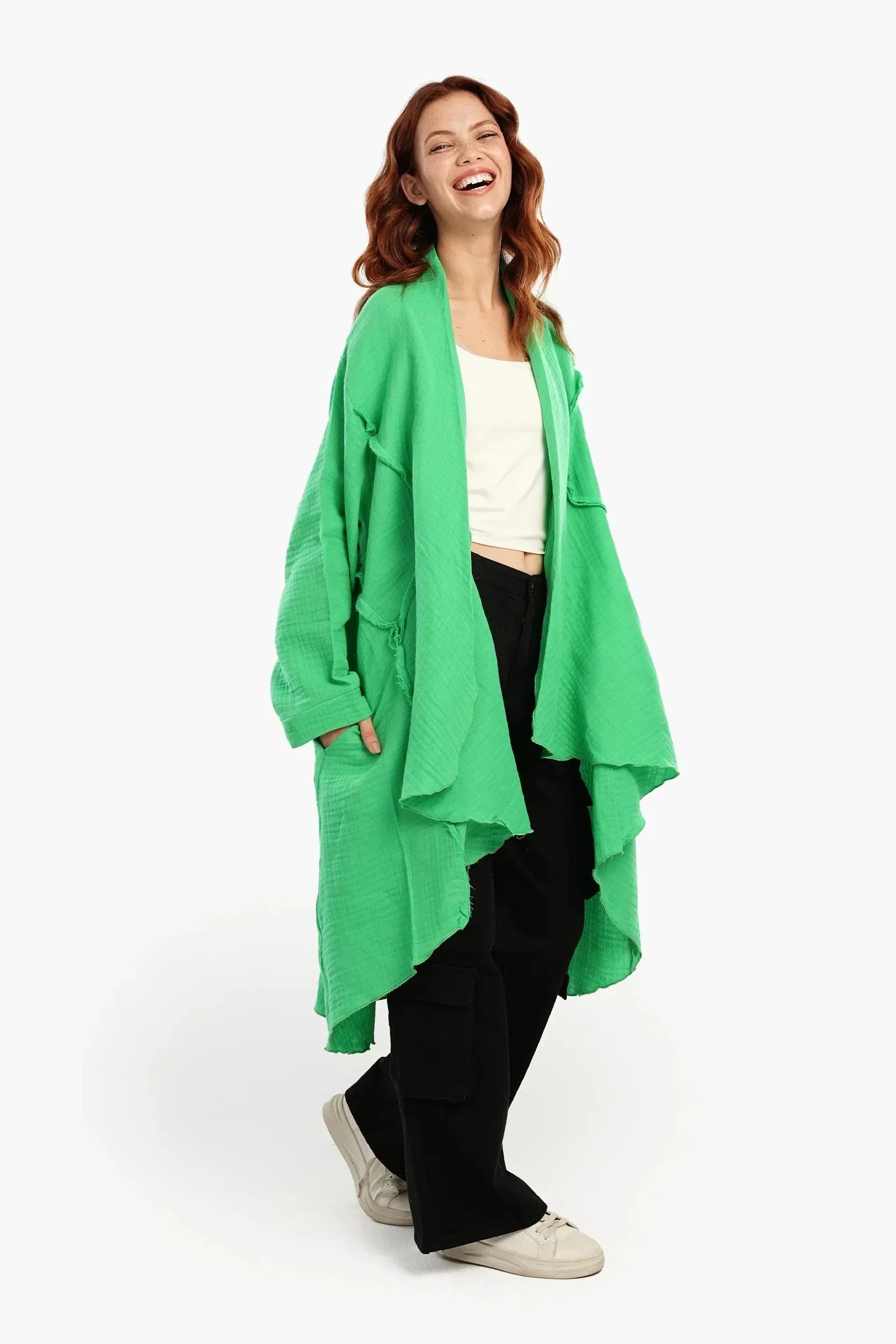 Carina - Summer Kimono with Ruffled Hem 2