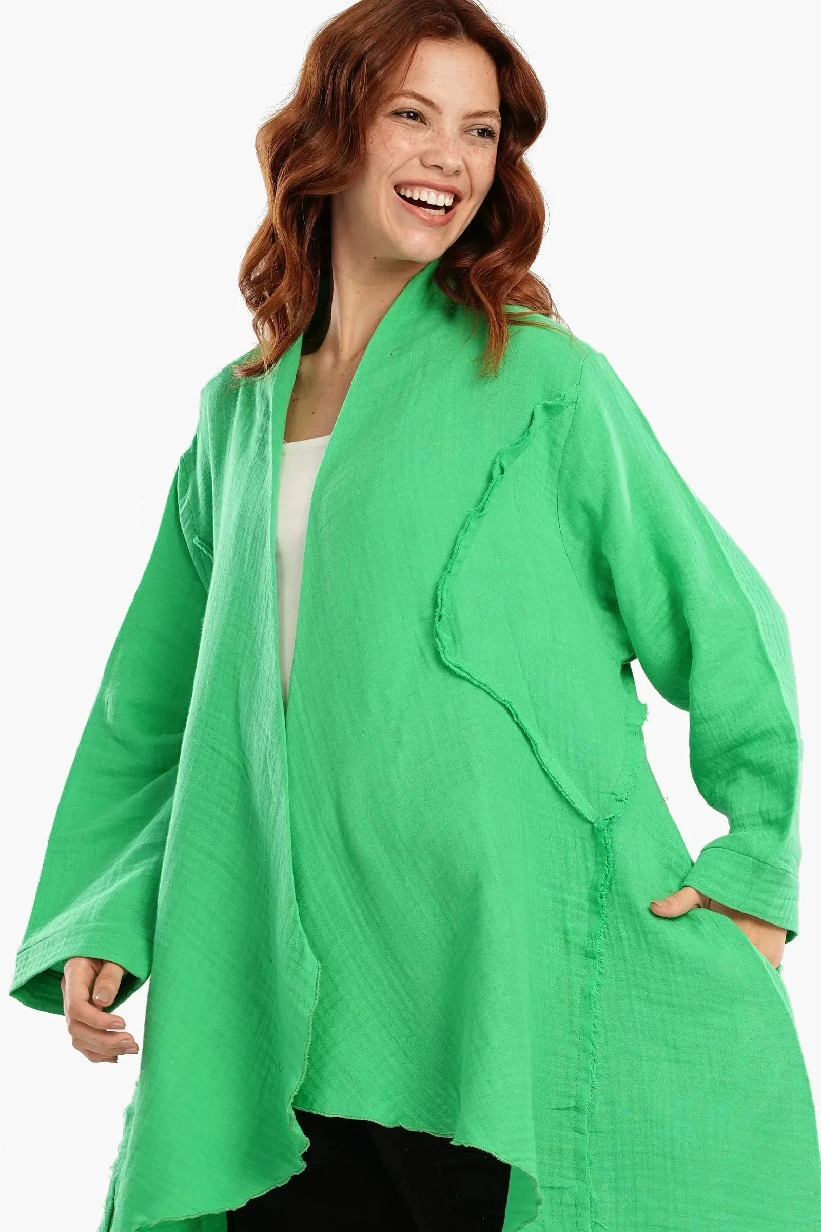 Carina - Summer Kimono with Ruffled Hem 4