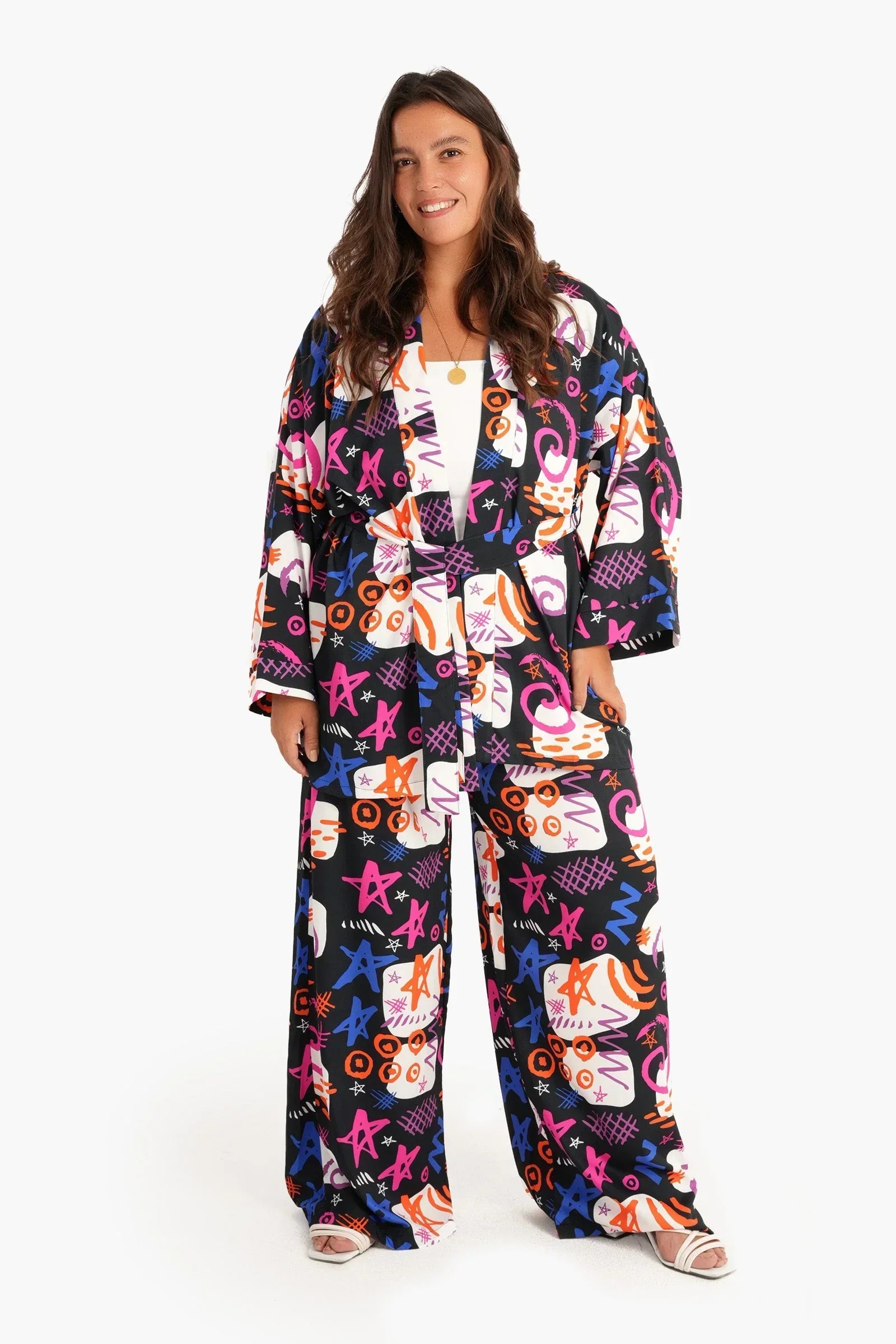 Clue - Bell Sleeves Printed Kimono 1 1
