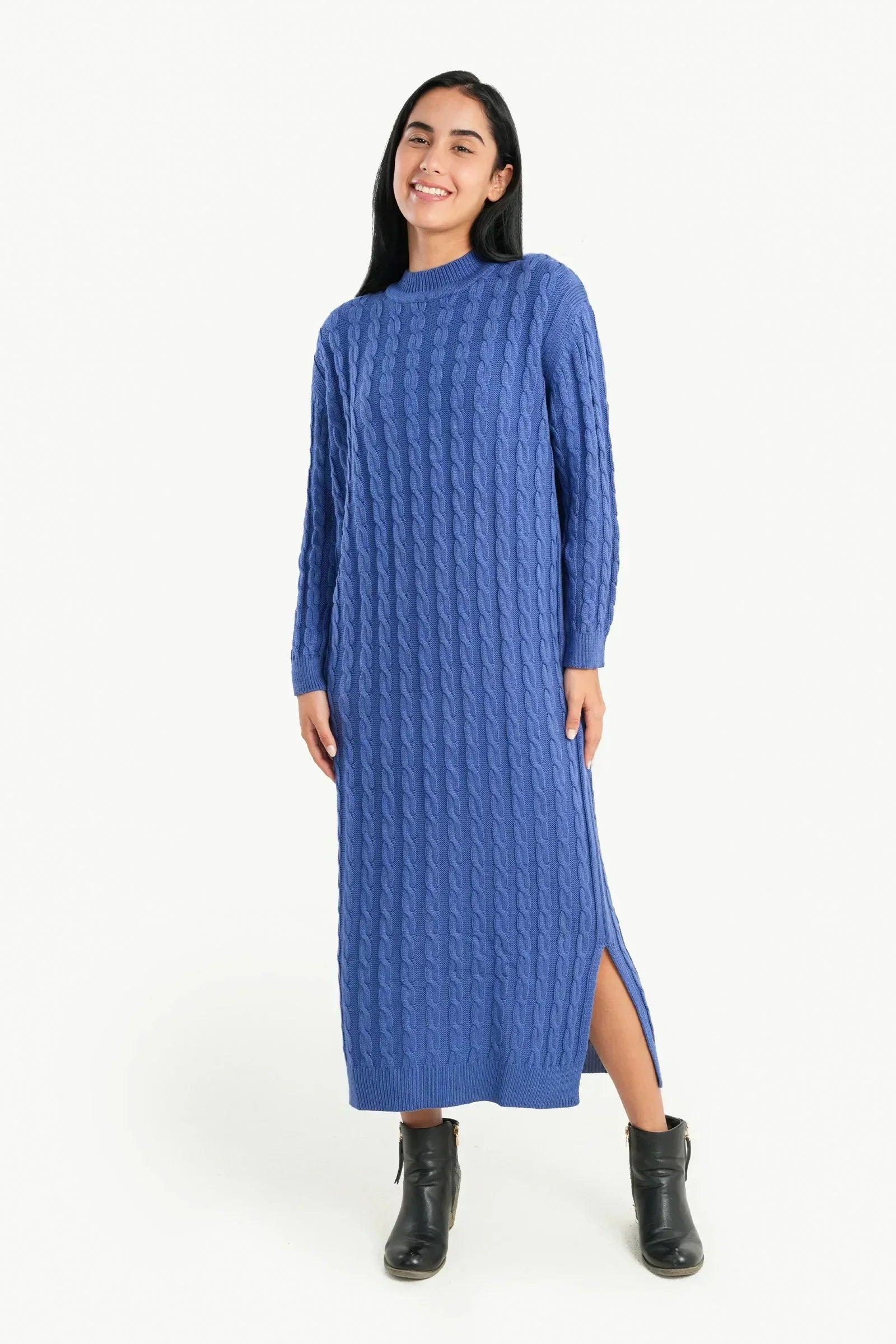 Carina - Cable Knitted Midi Dress 1