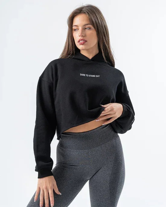 Crop top Hoodie Black - Bfeerce - Babazzaro