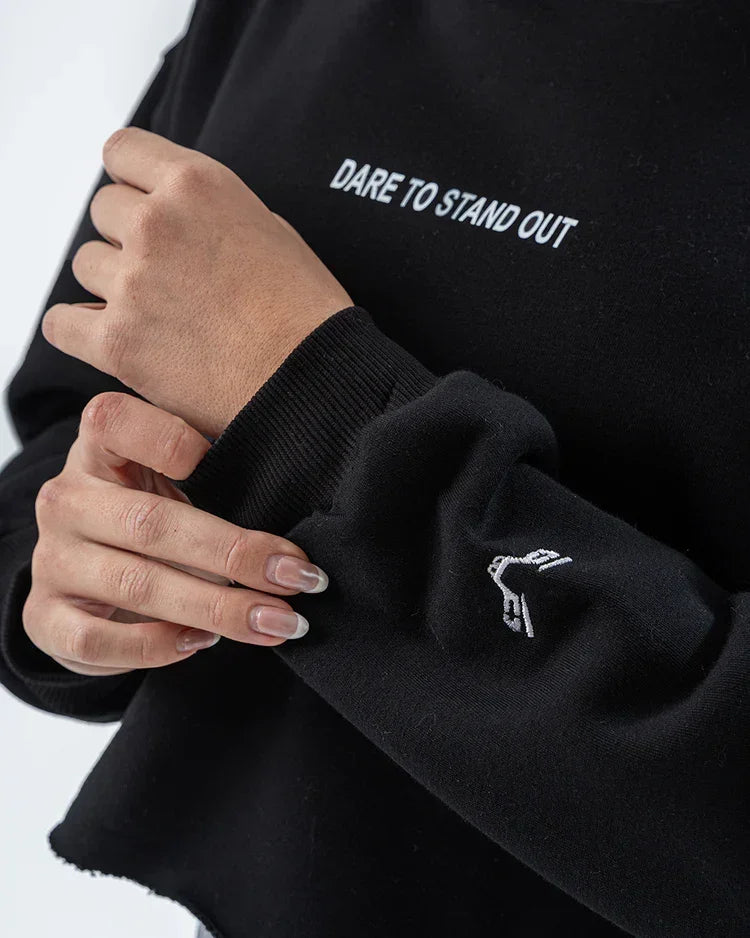 Crop top Hoodie Black - Bfeerce - Babazzaro