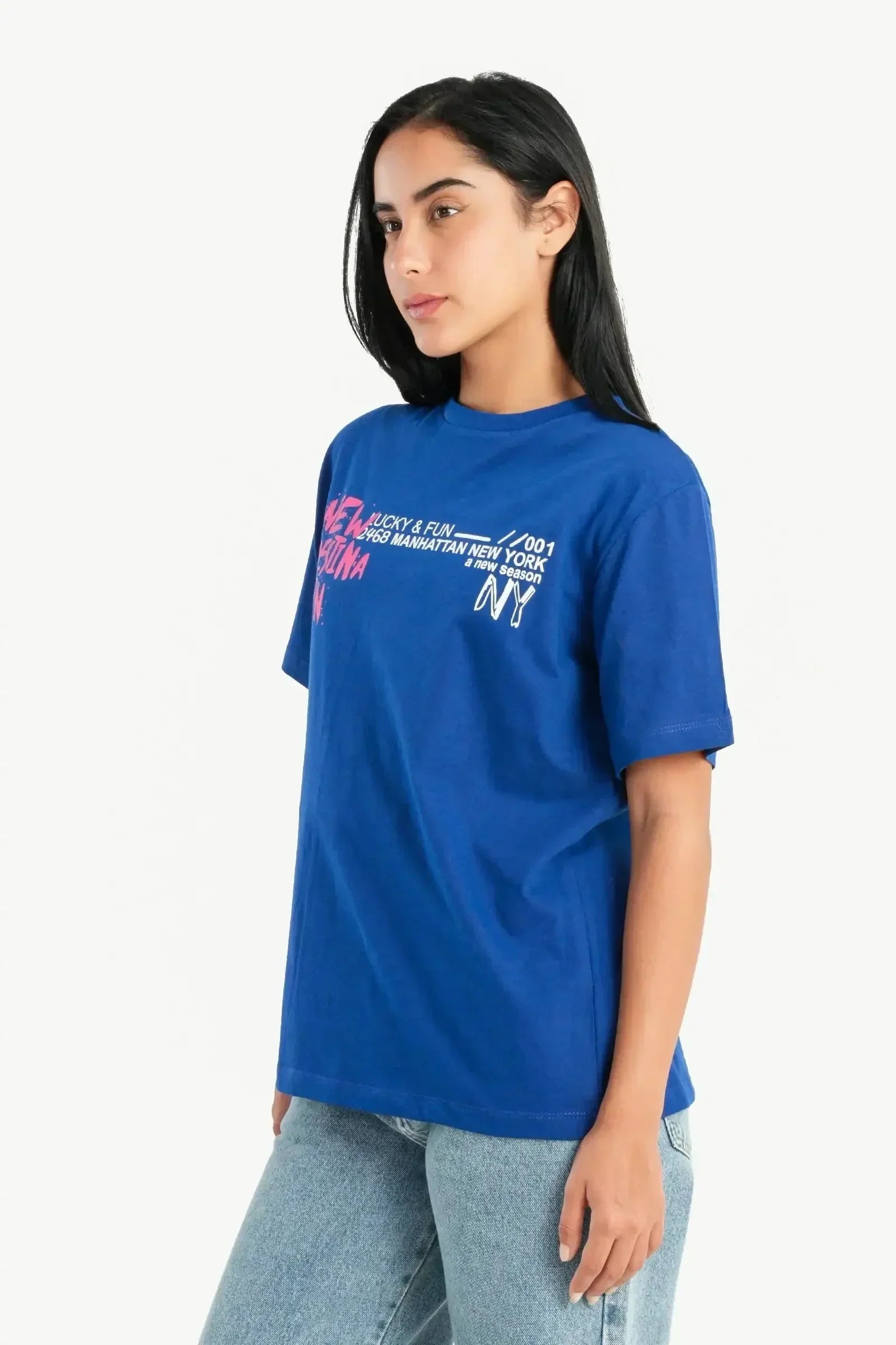 Carina - Printed Blue T-Shirt 2