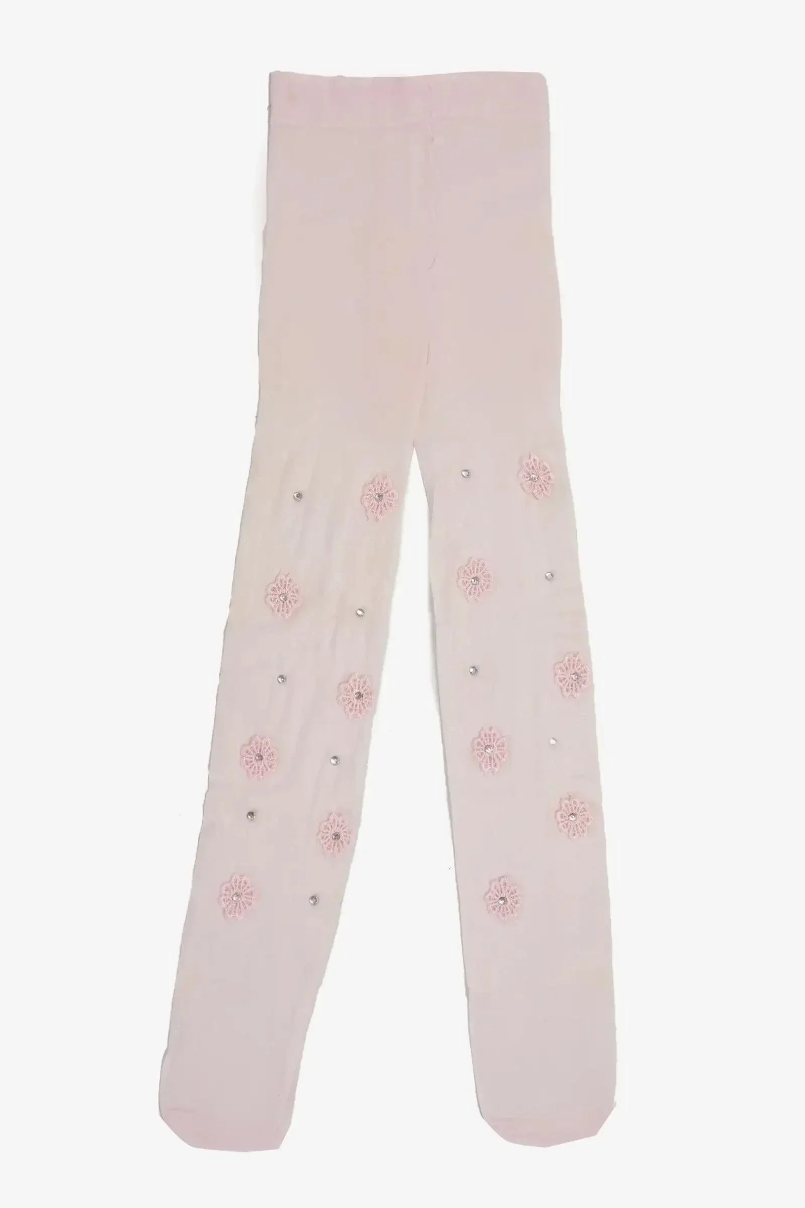 Carina - Girly Crystal Flowers Pantyhose 1