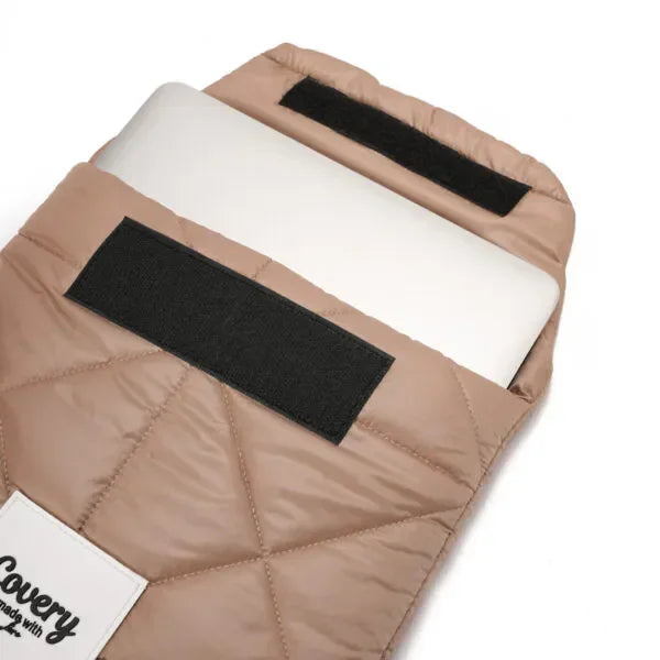 Brown Puffy Laptop Sleeve - Covery - Babazzaro