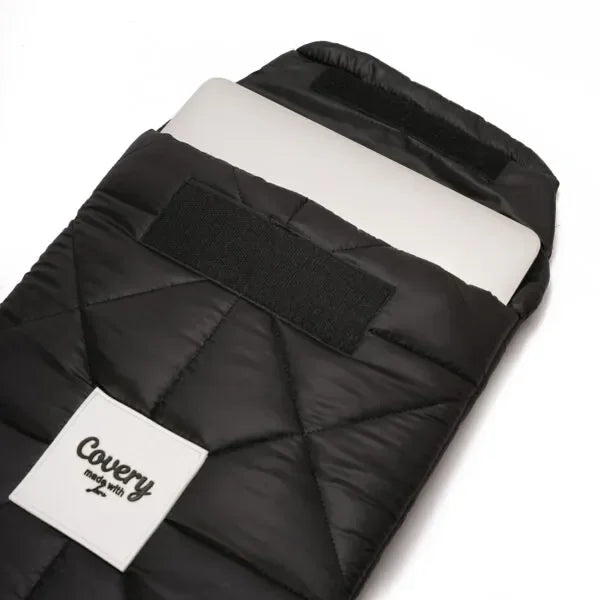 Black Puffy Laptop Sleeve - Covery - Babazzaro