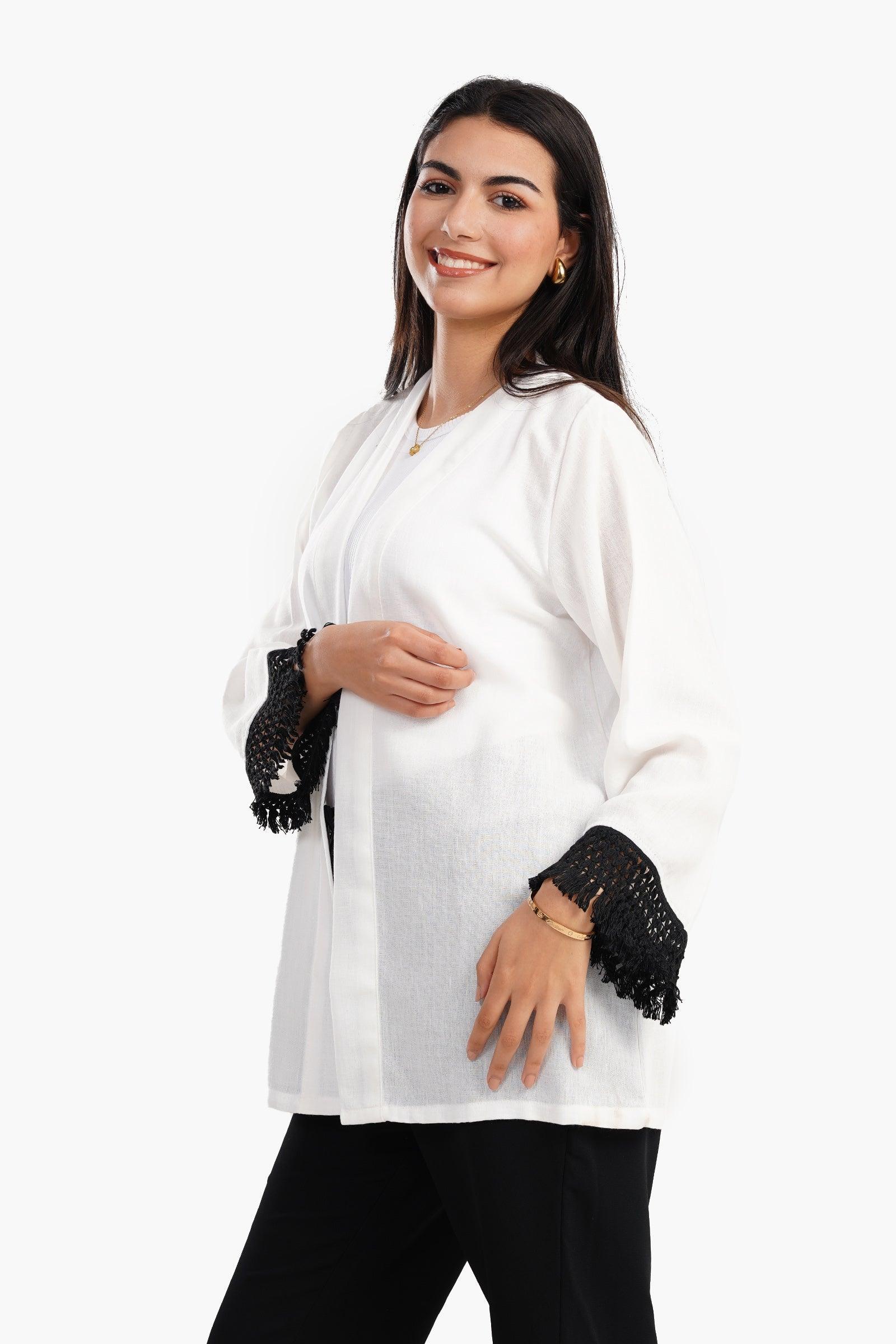 Clue - Cardigan with Fringe Cuffs 4