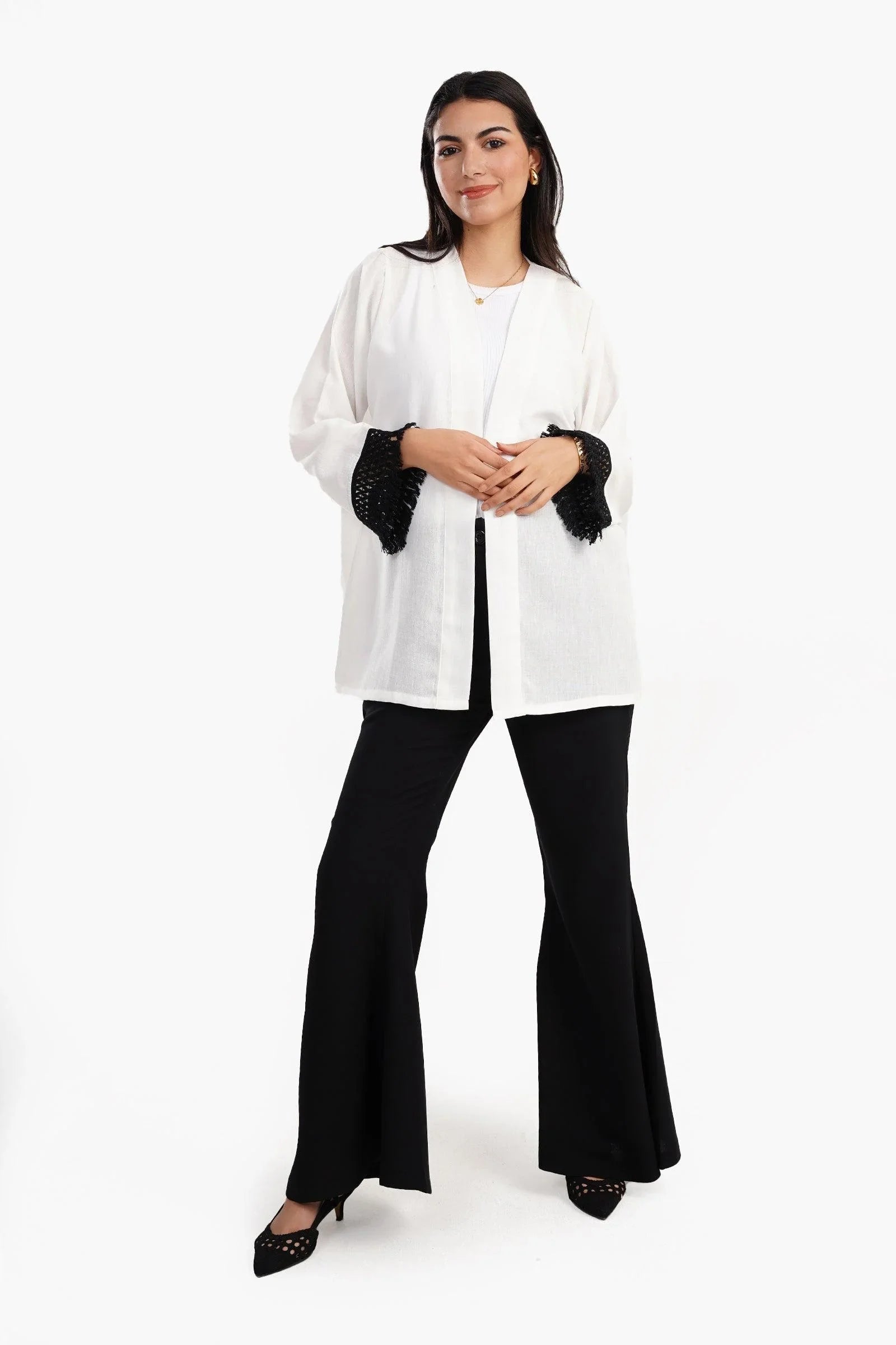 Clue - Cardigan with Fringe Cuffs 3