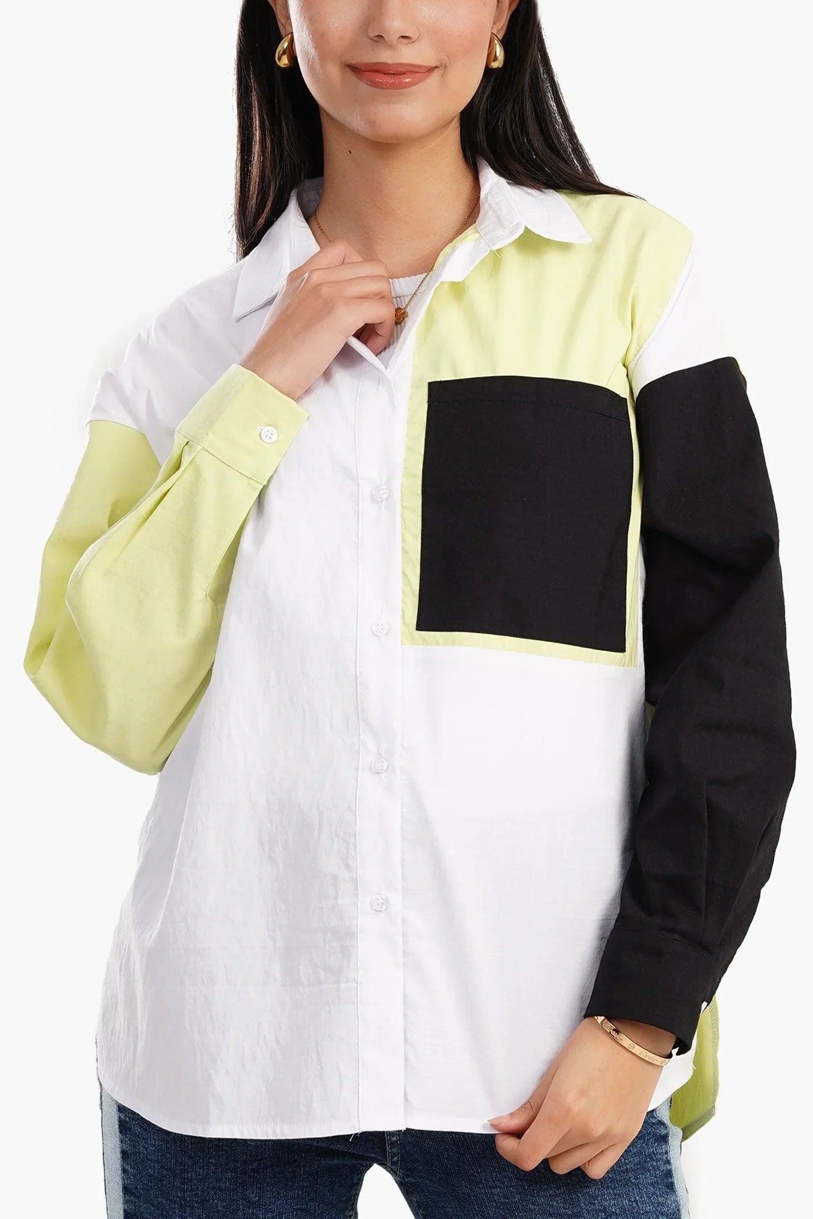 Clue - Color Block Shirt with Full Placket 2