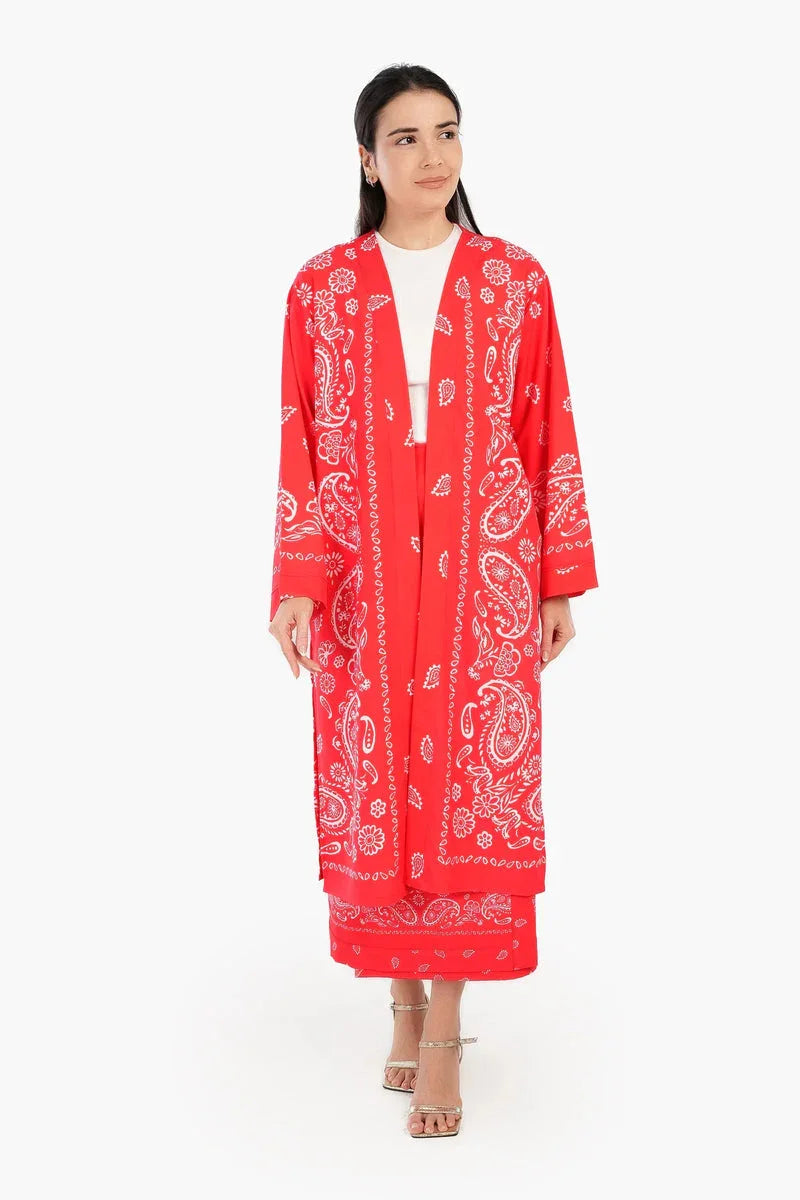 Carina - Printed Red Kimono 1