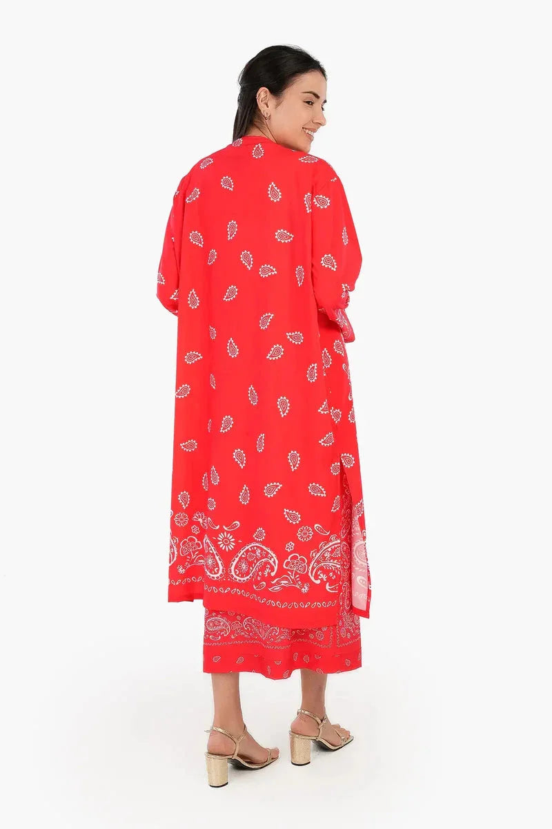 Carina - Printed Red Kimono 4