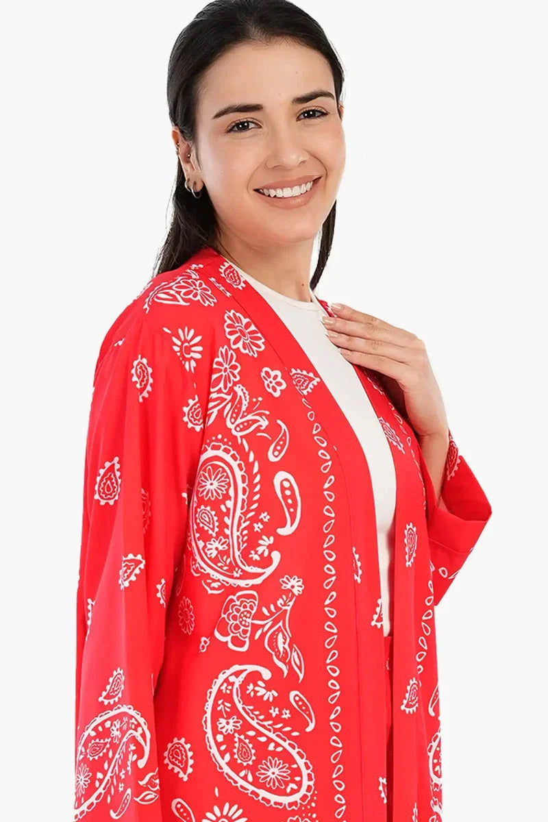 Carina - Printed Red Kimono 5