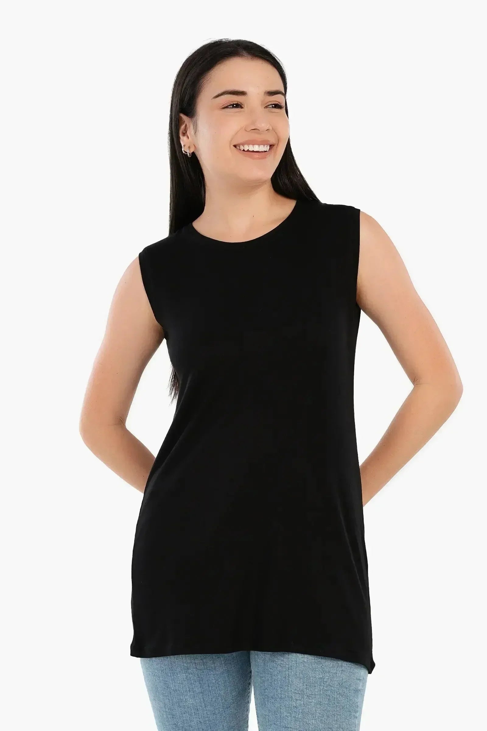 Carina - Viscose Sleeveless Long T-Shirt 7