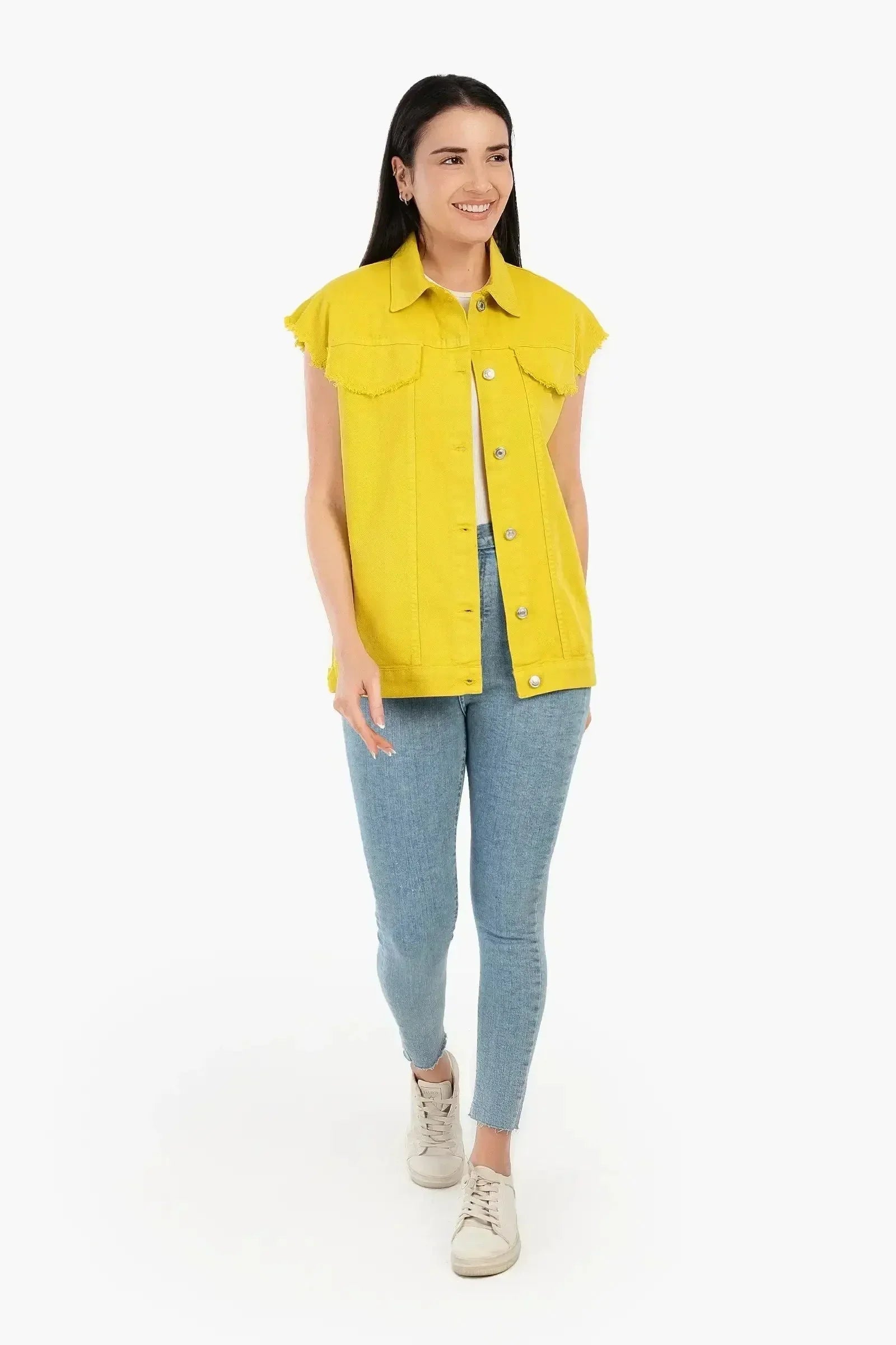 Carina - Raw Hem Denim Vest 19