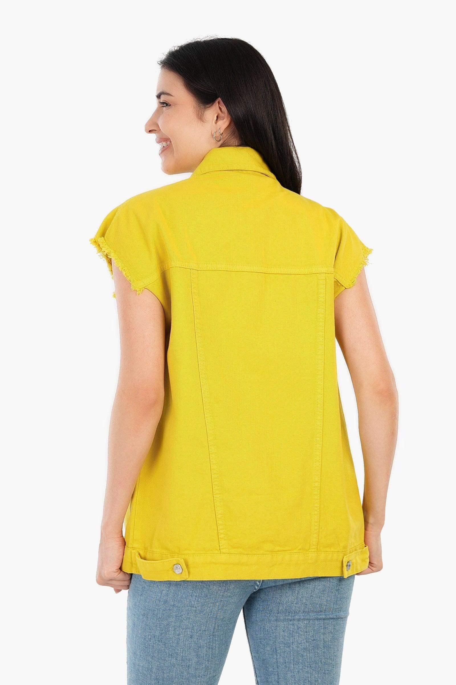 Carina - Raw Hem Denim Vest 11