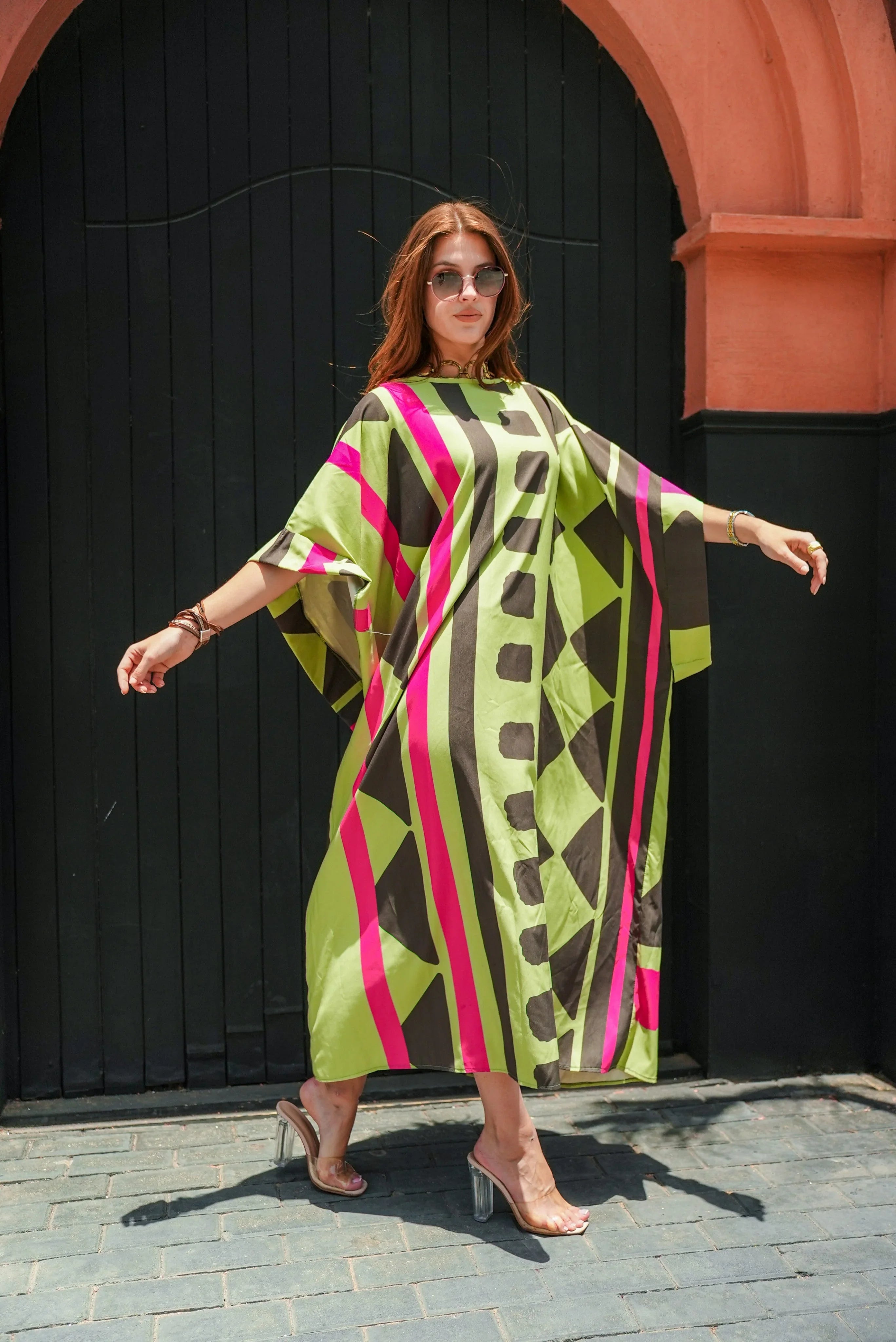 Dress Code - lime printed dress 5