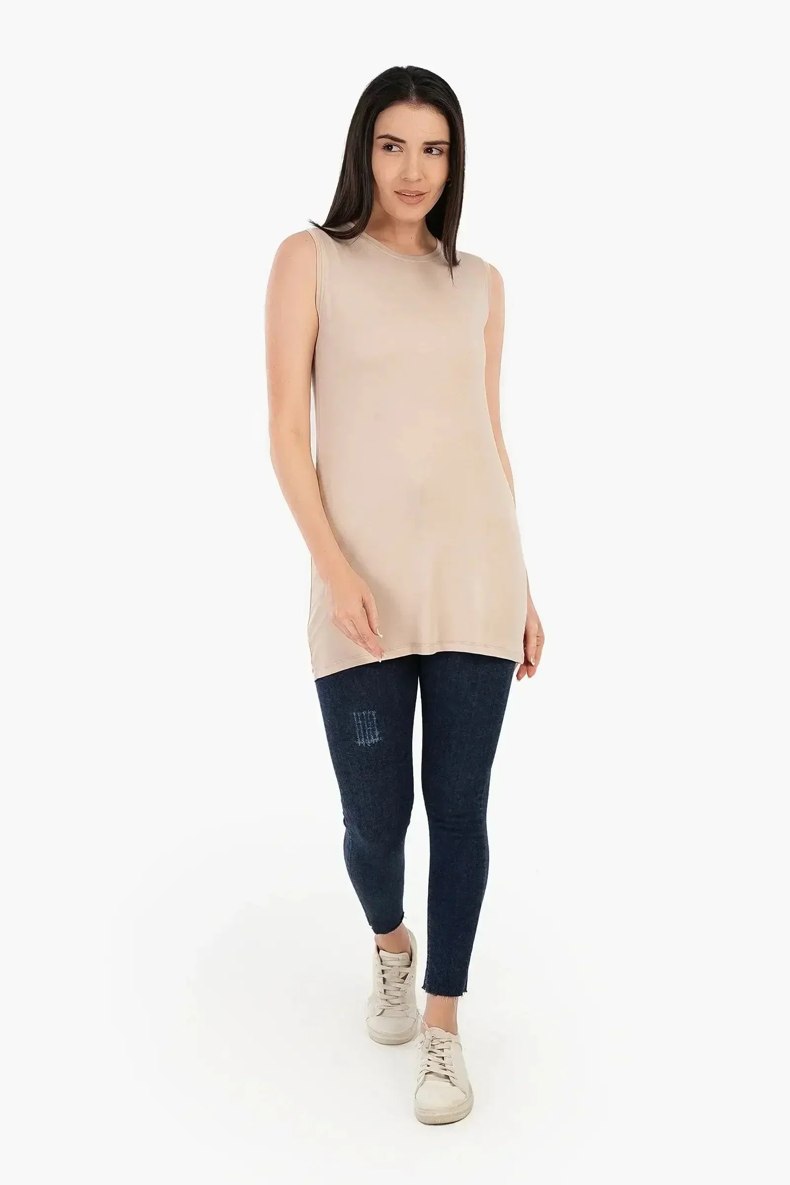 Carina - Viscose Sleeveless Long T-Shirt 8