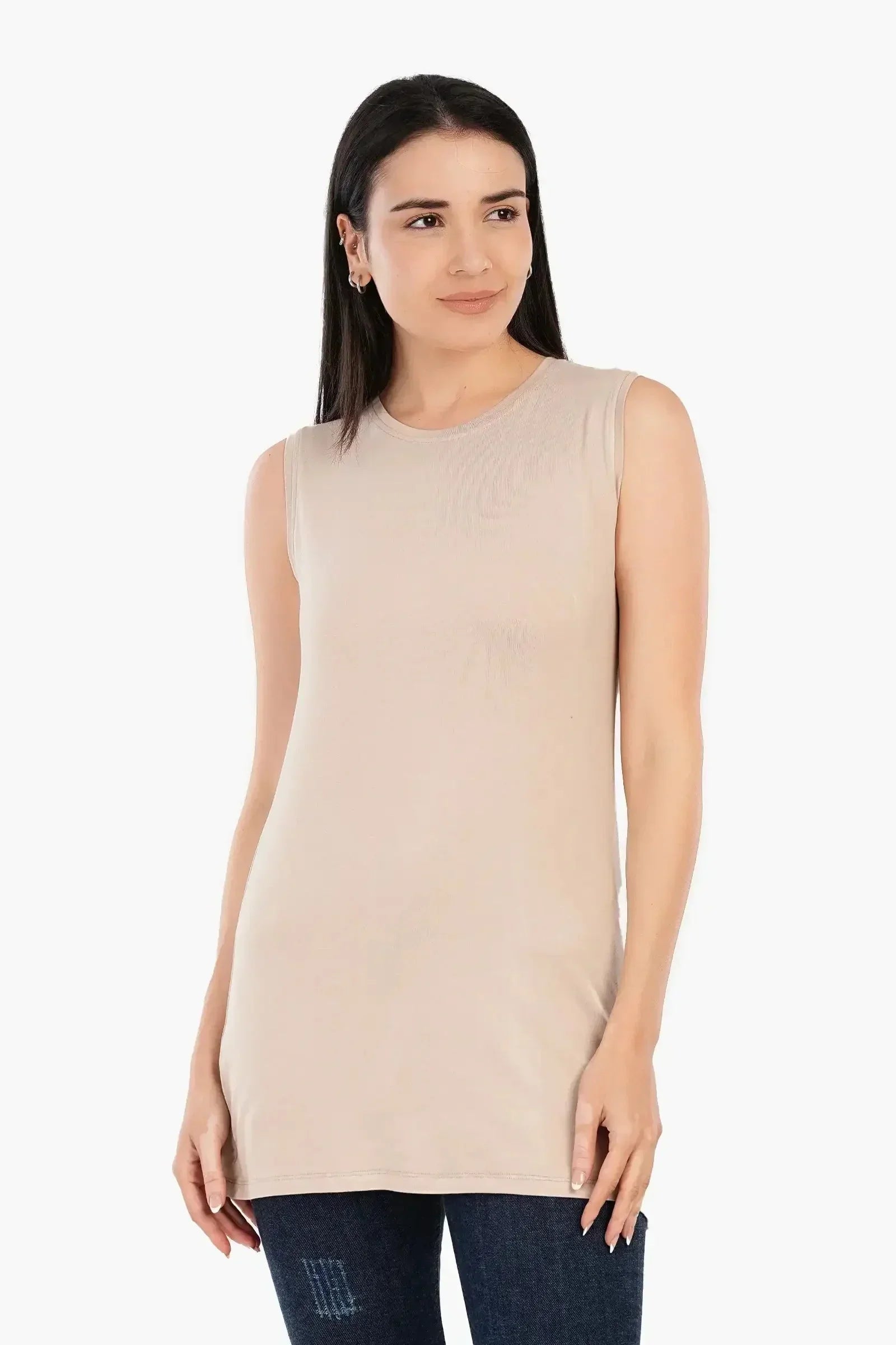 Carina - Viscose Sleeveless Long T-Shirt 4