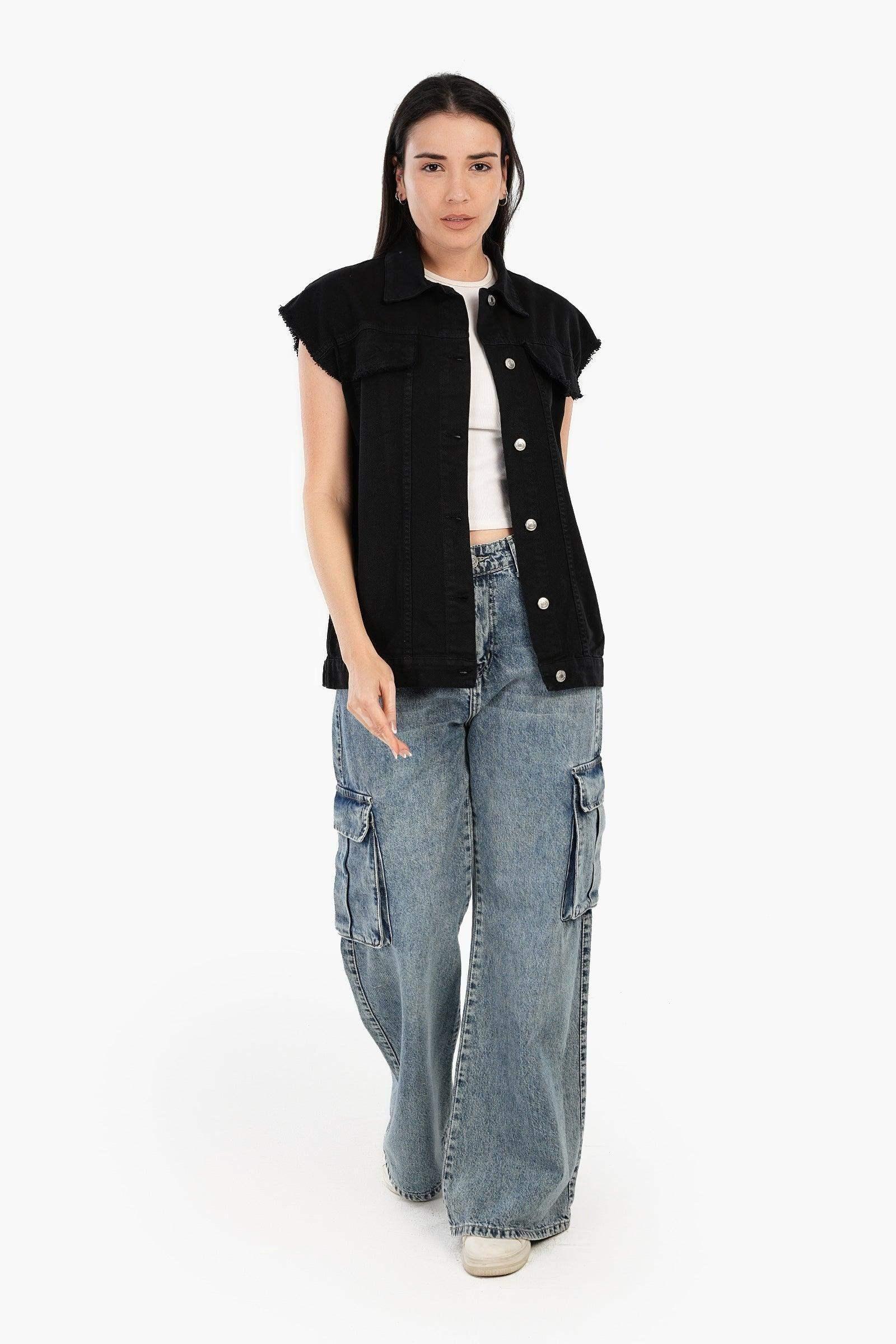 Carina - Raw Hem Denim Vest 18